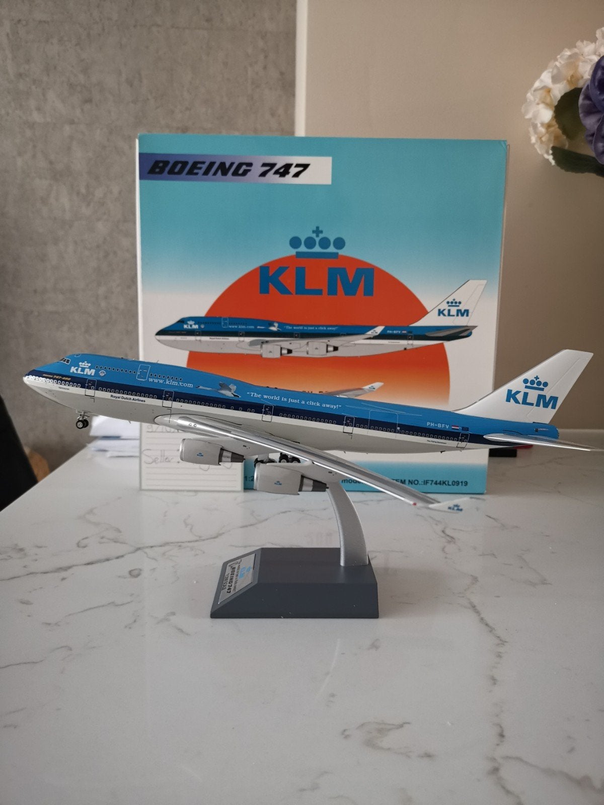 KLM B747-400 Inflight200 1:200 IF744KL0919 Reg. PH-BFV, Overige merken, 1:200 of kleiner, Nieuw, Ophalen of Verzenden