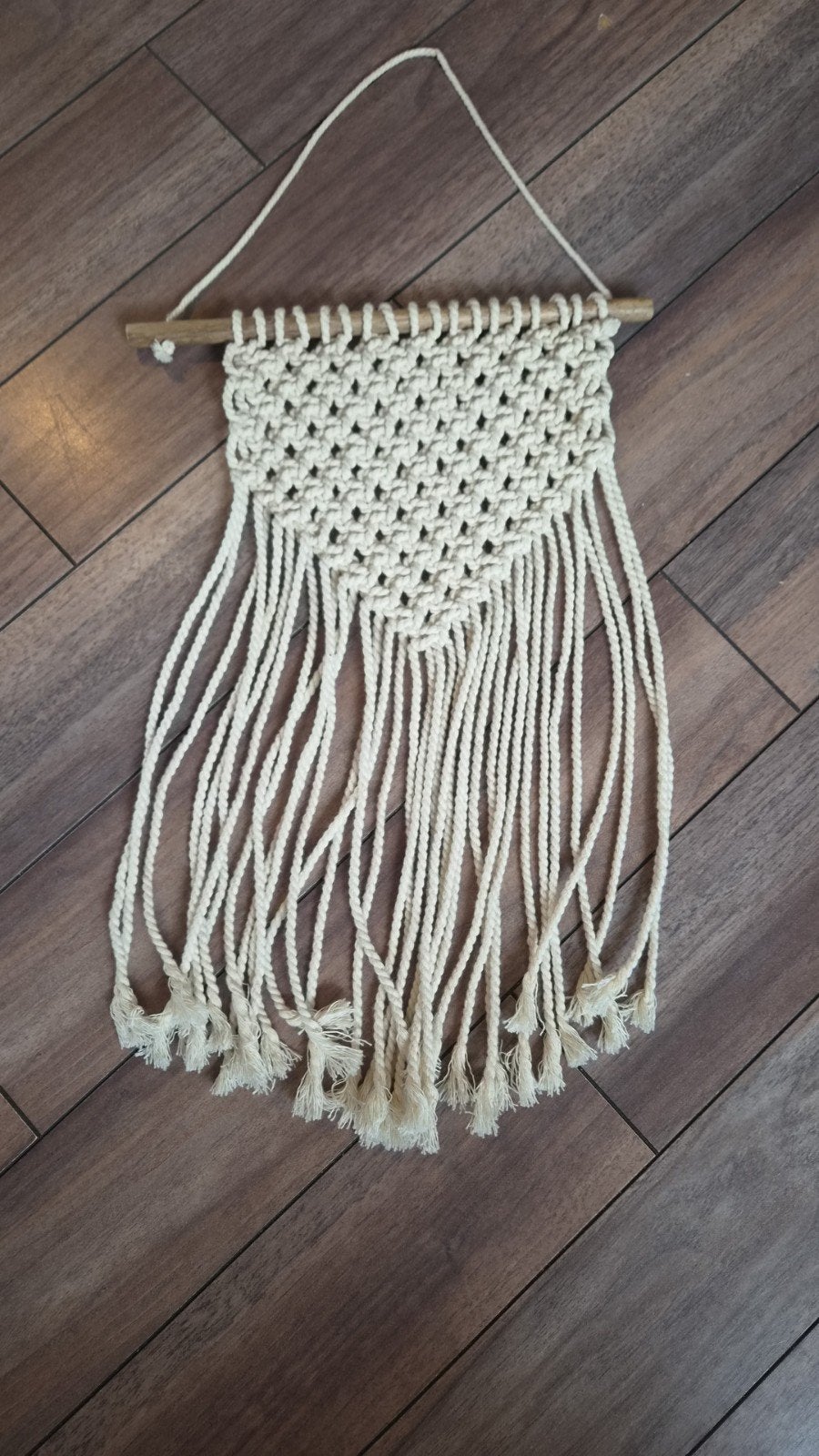 macramé wandhanger, Gebruikt, Textiel, Ophalen of Verzenden, Met ophangsysteem