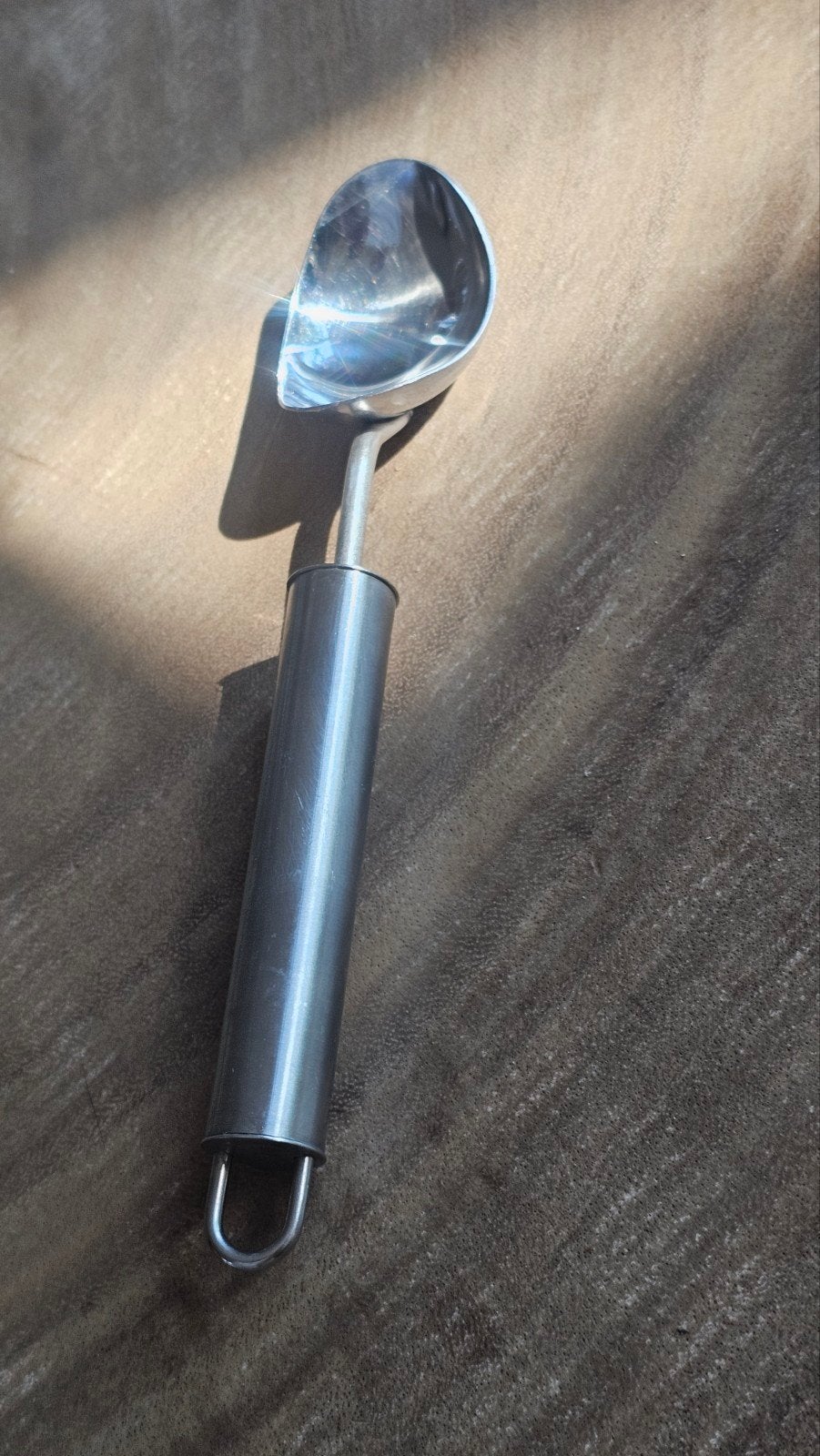 Ijsschep - ice scoop ijs schep ijslepel RVS Rösle rosle, Ophalen of Verzenden, Zo goed als nieuw, Rvs of Chroom
