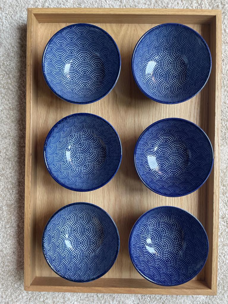 Tokyo Design Studio Nippon Blue Kommetjes (6 stuks), Ophalen, Zo goed als nieuw, Kom(men), Overige stijlen