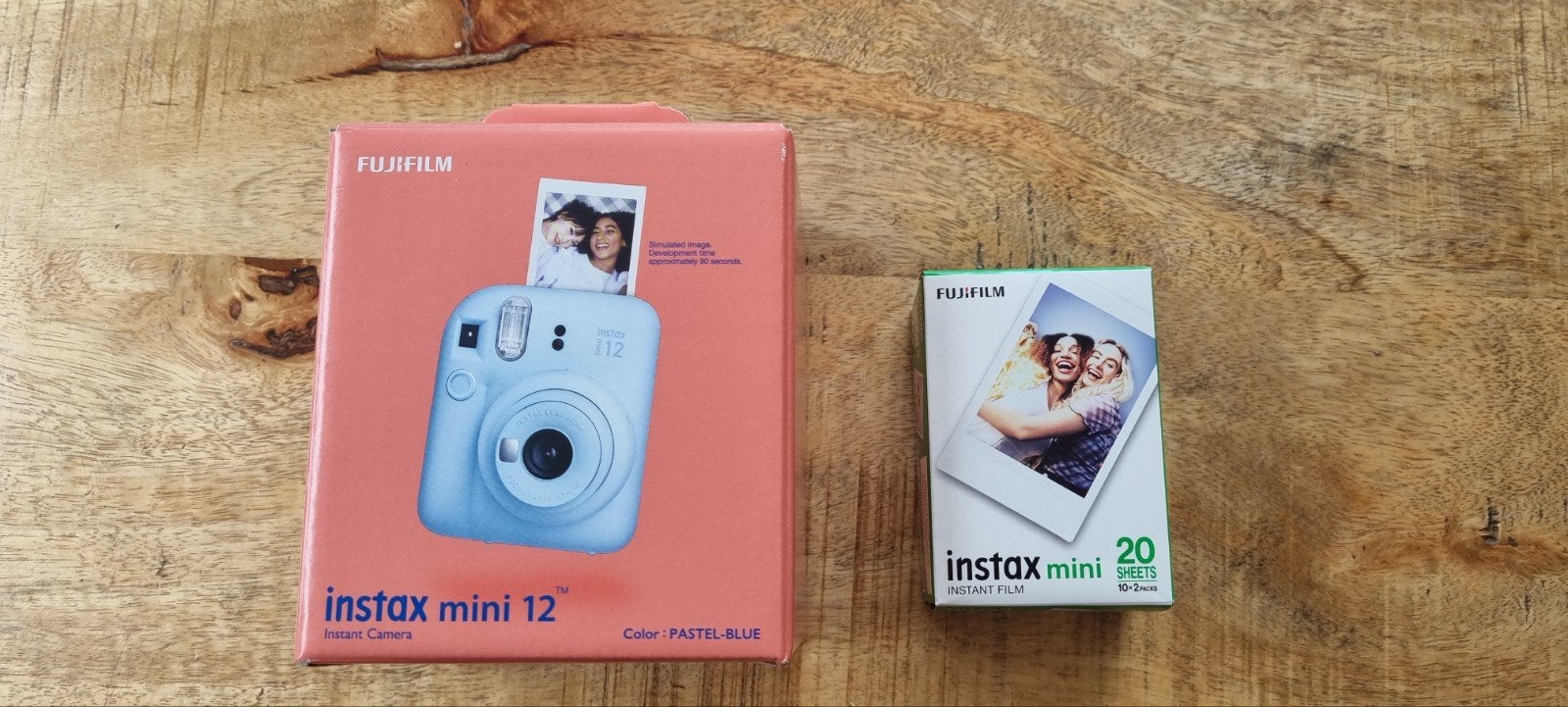 Fujifilm Instax Mini 12 Pastel-Blue + 20 vellen film, Nieuw, Instant camera, Ophalen of Verzenden, Fujifilm