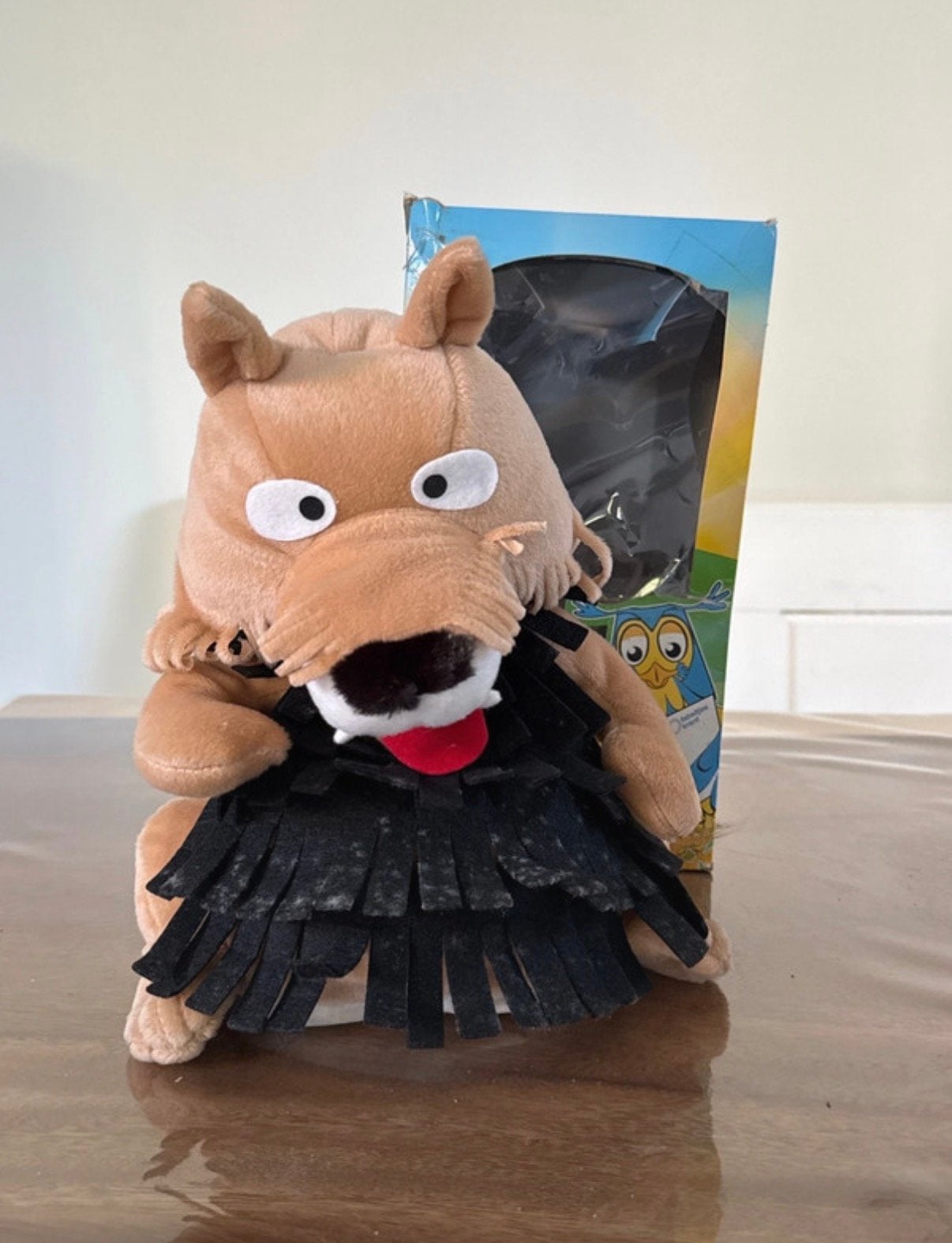 Fabeltjeskrant handpoppen - Bor de Wolf, Overige karakters, Ophalen of Verzenden, Zo goed als nieuw, Met doos