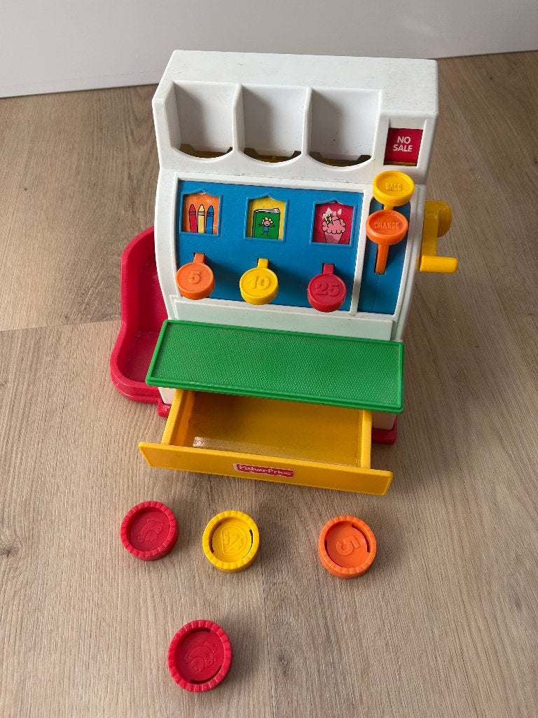Fischer Price kassa (4 munten), Ophalen, Gebruikt, Speelset