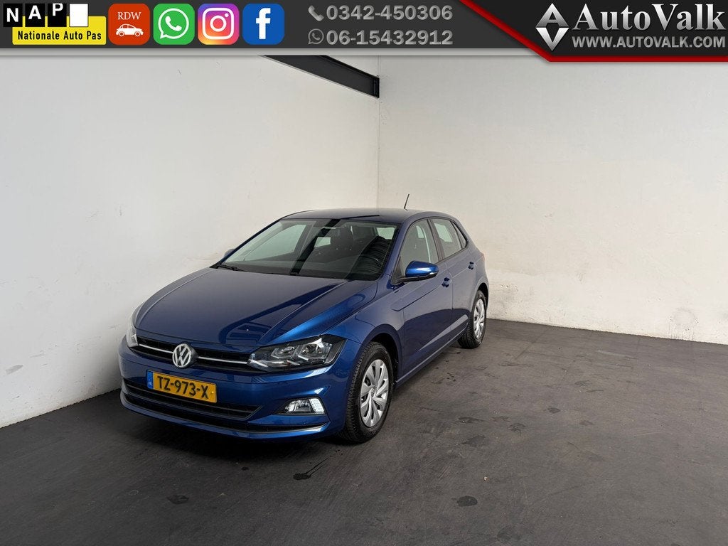 Volkswagen Polo 1.0 TSI Comfortline Carplay! 1e eigenaar!, Voorwielaandrijving, Euro 6, 1045 kg, Blauw