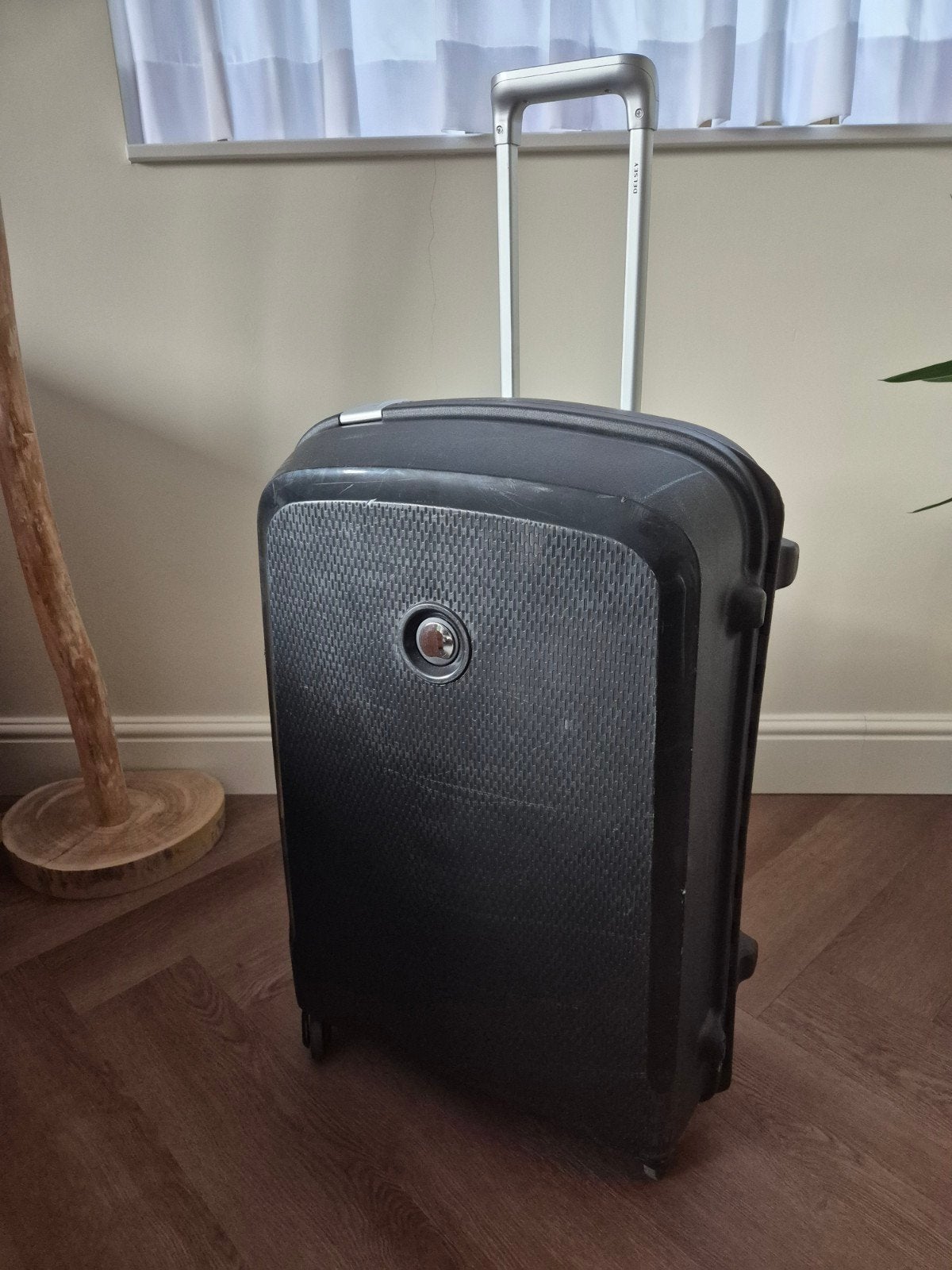 Delsey Koffer Zwart - Ruime Reiskoffer met Wieltjes, Wieltjes, Gebruikt, Hard kunststof, 45 tot 55 cm