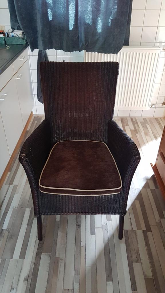 Stevige rieten stoel, Huis en Inrichting, Stoelen, Ophalen, Gebruikt, Bruin, Eén