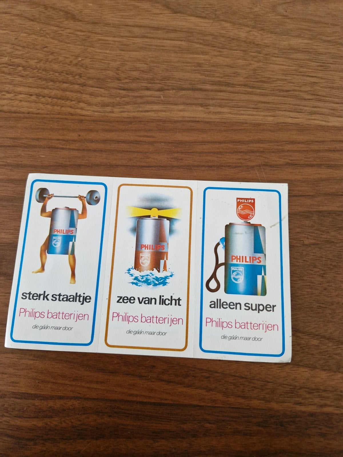 V147 intage Philips Batterijen Reclame Stickers - Set van 3, Ophalen of Verzenden