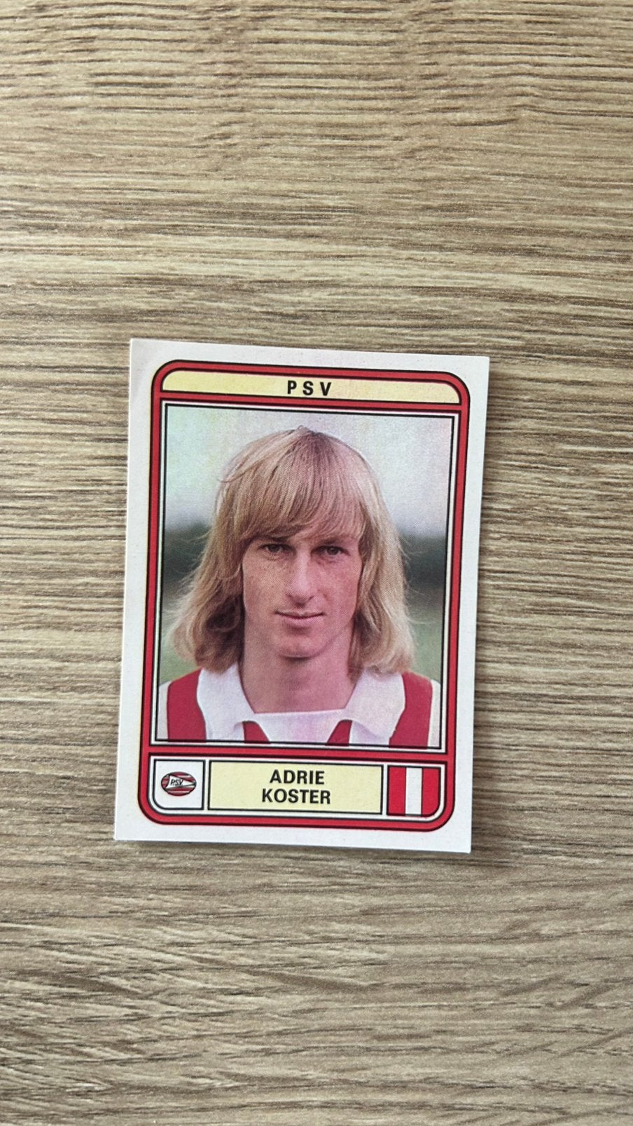 Panini Voetbal 80 plaatje Adrie Koster PSV, Ophalen of Verzenden, Zo goed als nieuw, Sticker