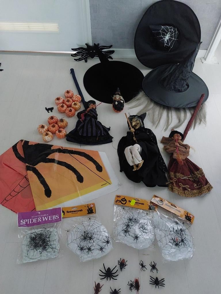 Heksen,spinnen, hoeden, poster., Ophalen of Verzenden, Versiering, Halloween of Griezel