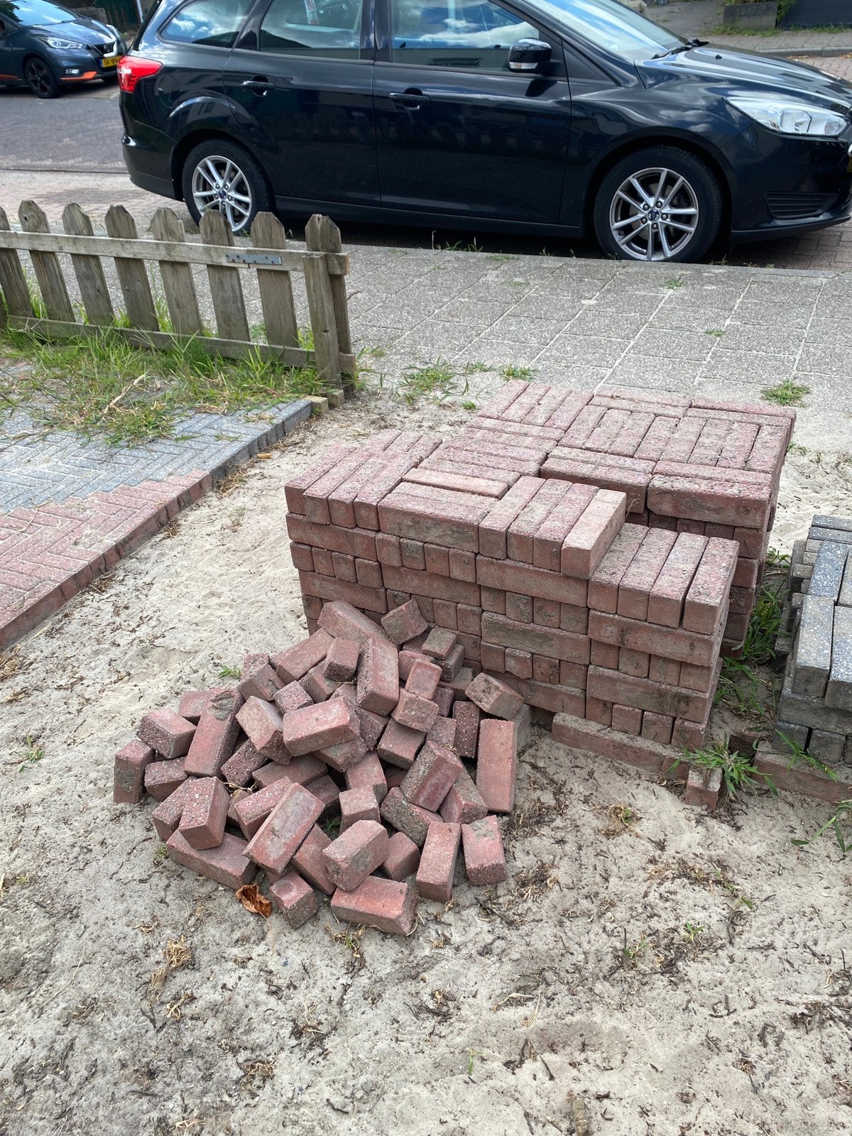 Partij rode klinkers gratis afhalen, Ophalen, Gebruikt, Beton, Klinkers