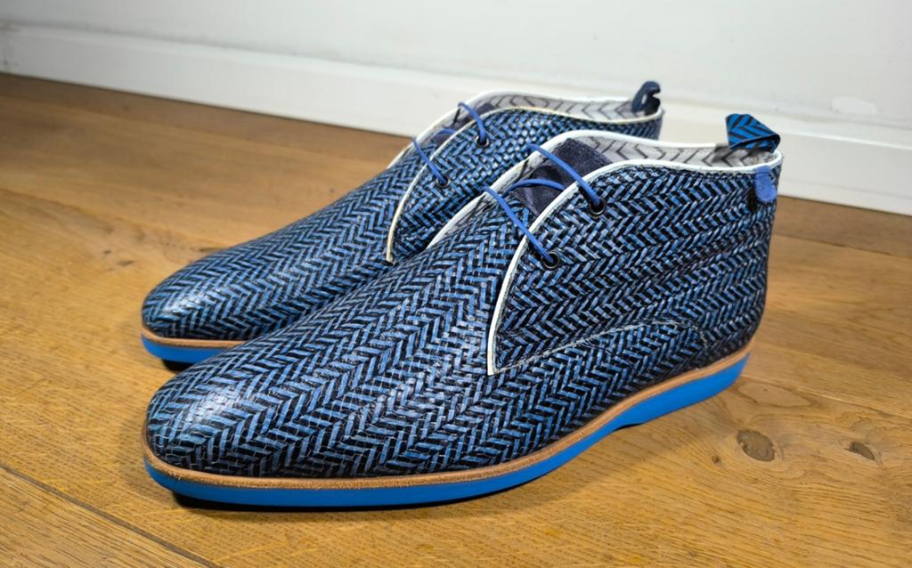 Floris van Bommel halfhoge herenschoenen maat 9,5 / 44, Ophalen, Blauw, Floris van Bommel, Zo goed als nieuw