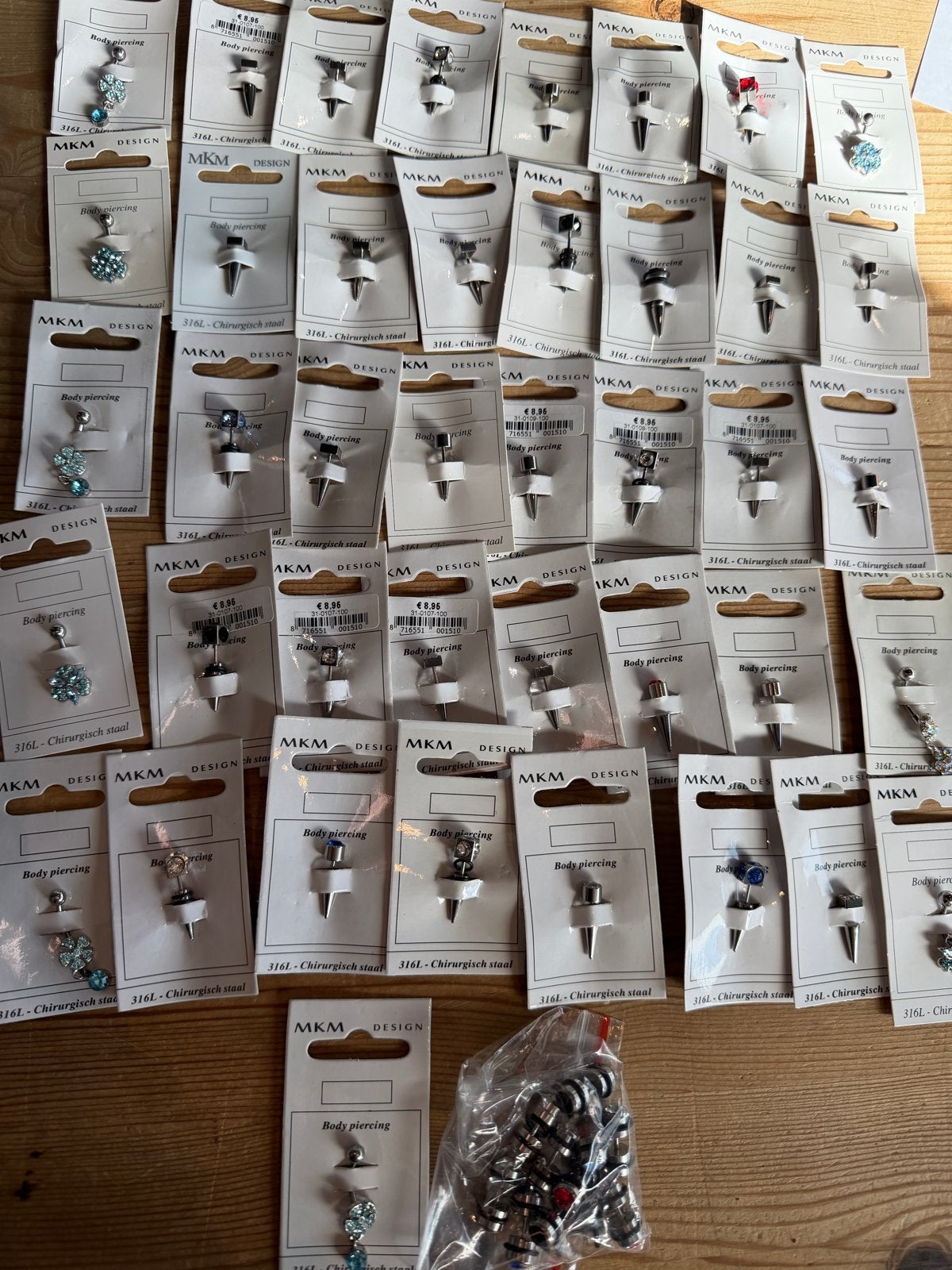40+12 Nieuwe Body Piercings - Ideaal voor Verkoop, Navelpiercing, Staal, Nieuw, Ophalen of Verzenden