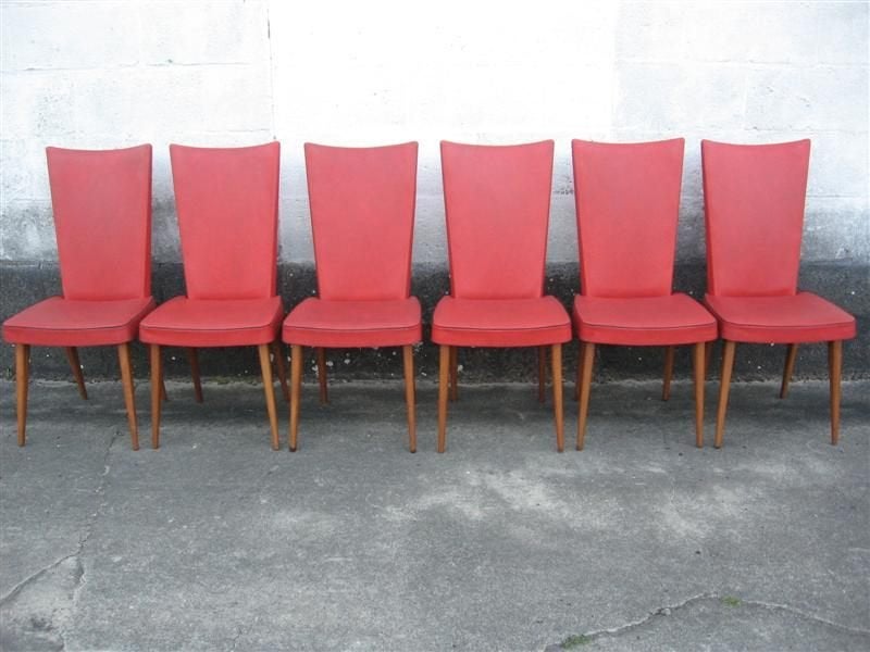 Stoelen '60s ( Retro/Vintage/Design ), Gebruikt, Vintage, Vijf, Zes of meer stoelen, Rood
