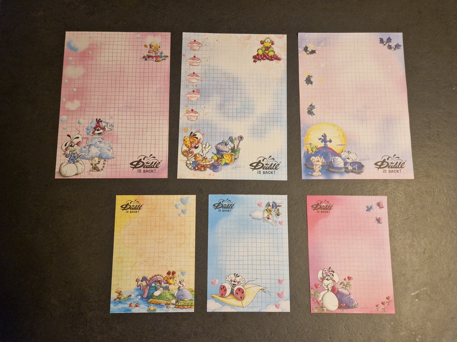 Set van 6 Duitse Diddl geurblaadjes, Verzamelen, Diddl, Ophalen of Verzenden, Diddl, Zo goed als nieuw, Papier, Kaart of Schrift