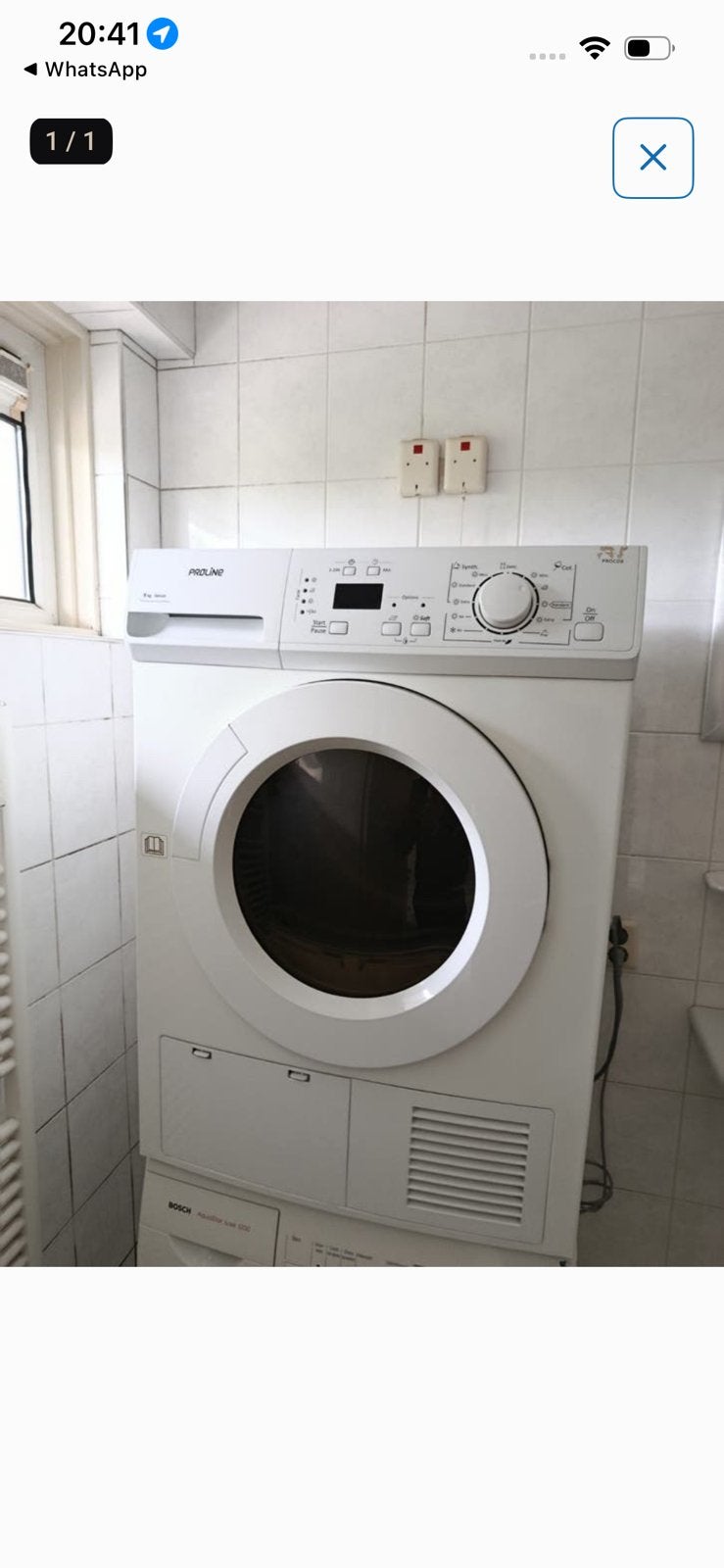 Proline wasdroger, Ophalen, Zo goed als nieuw, 1200 tot 1600 toeren, 85 tot 90 cm