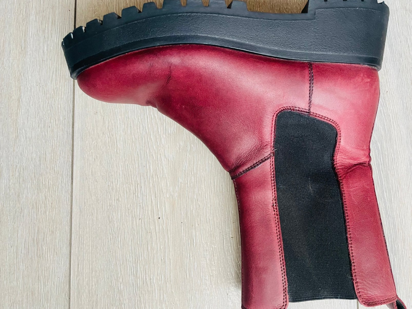 Te koop: leren laarzen, Bordeaux, 40, Kleding | Dames, Schoenen, Ophalen of Verzenden, Zo goed als nieuw, Rood, Hoge laarzen