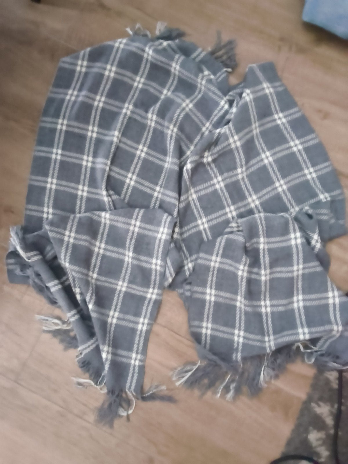 Geruite poncho met franjes, Onbekend, Ophalen of Verzenden, Gedragen