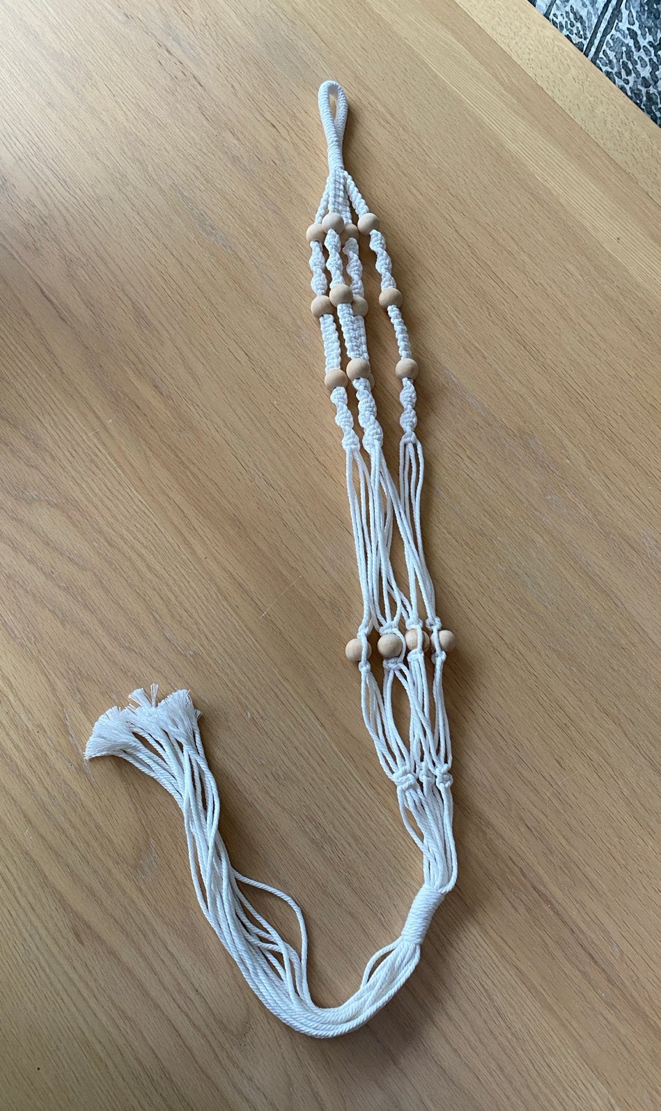 2 stuks Macrame plantenhangers - Boho stijl, Boho, Nieuw, Ophalen of Verzenden, Natuurlijk materiaal