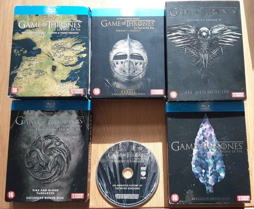 Game of Thrones Blu-ray Boxsets Seizoenen 1-7 incl bonusdisk, Vanaf 16 jaar, Ophalen of Verzenden, Bonusmateriaal, Seizoen 3