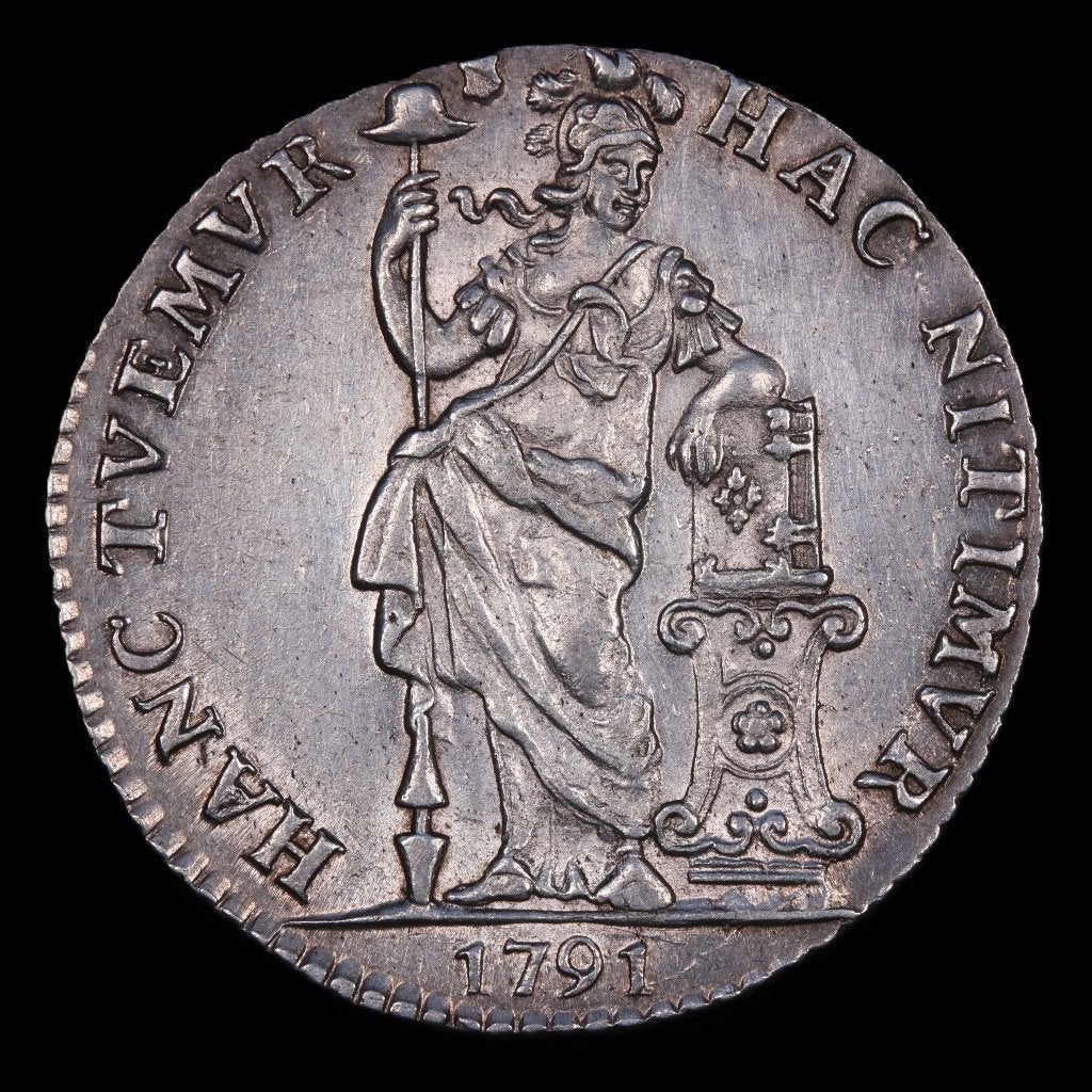 Gulden 1791. Pr+., 1 gulden, Vóór koninkrijk, Zilver, Ophalen of Verzenden