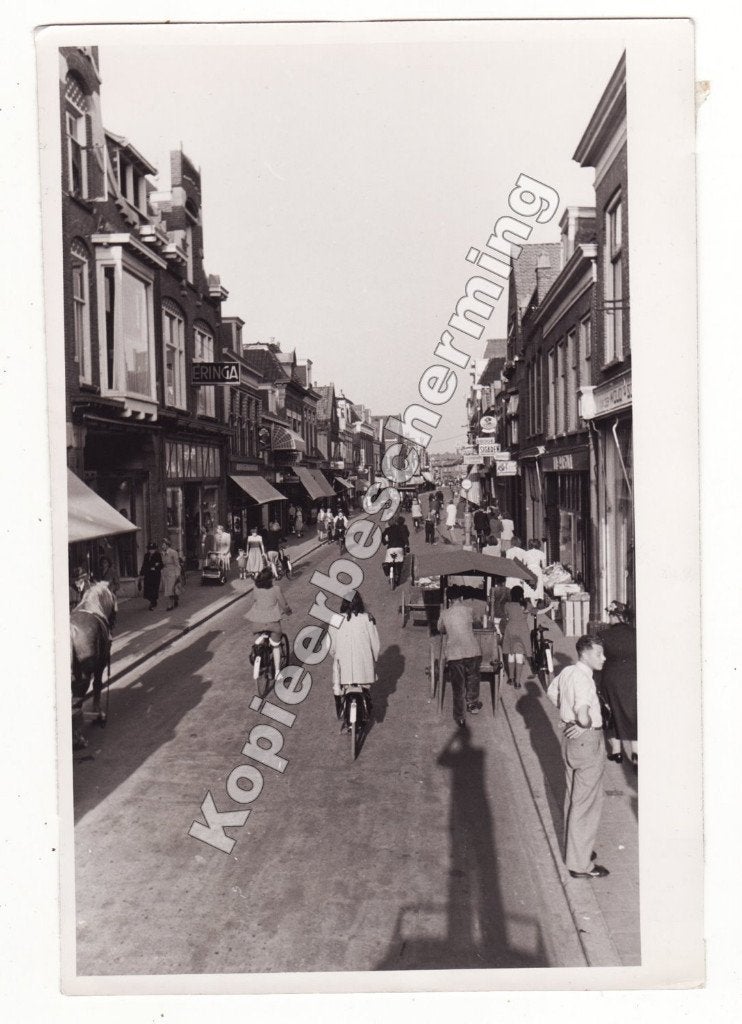 Sneek Oosterdijk grote oude foto met winkel Eringa, Gebruikt, Verzenden, Foto, 1940 tot 1960