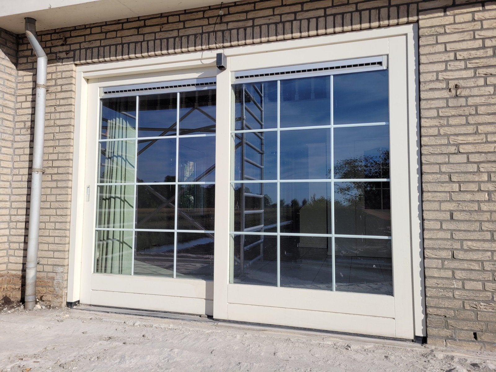 meranti schuifpui 2.9 x 2.2 dubbelglas & ventilatieroosters, Ophalen, Schuifdeur, 120 cm of meer, 215 cm of meer