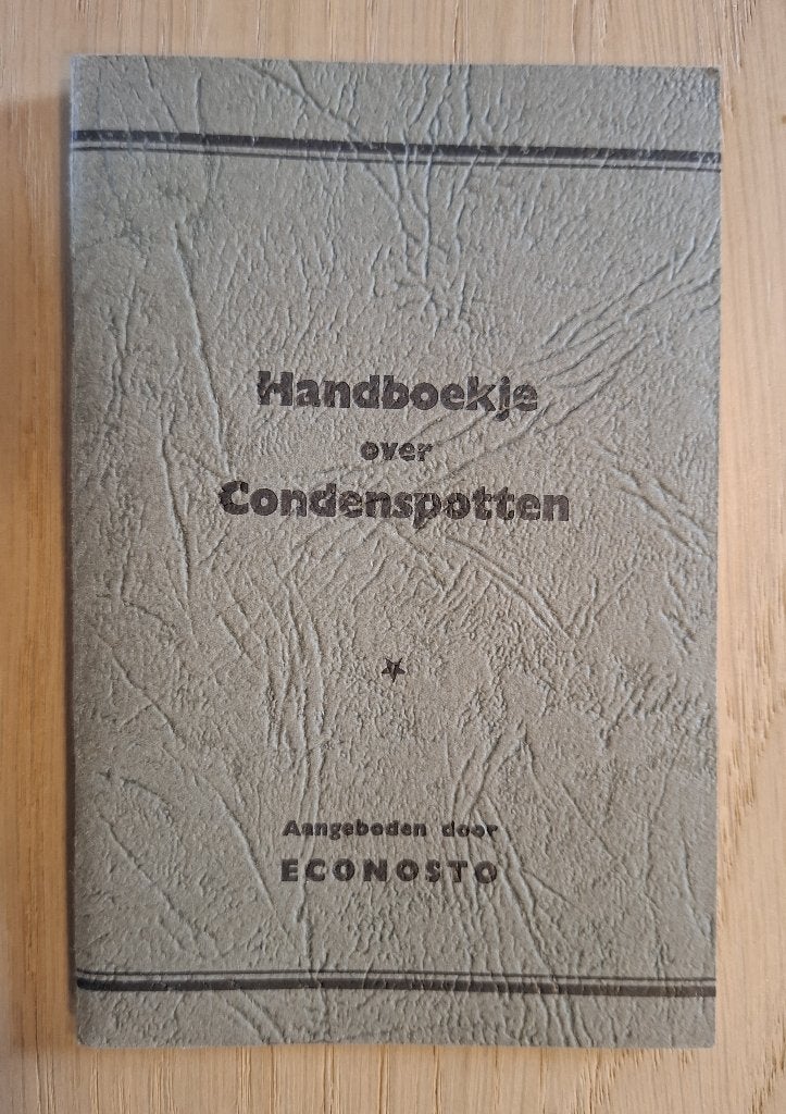 Handboekje over Condenspotten - ECONOSTO, Verzenden, Zo goed als nieuw