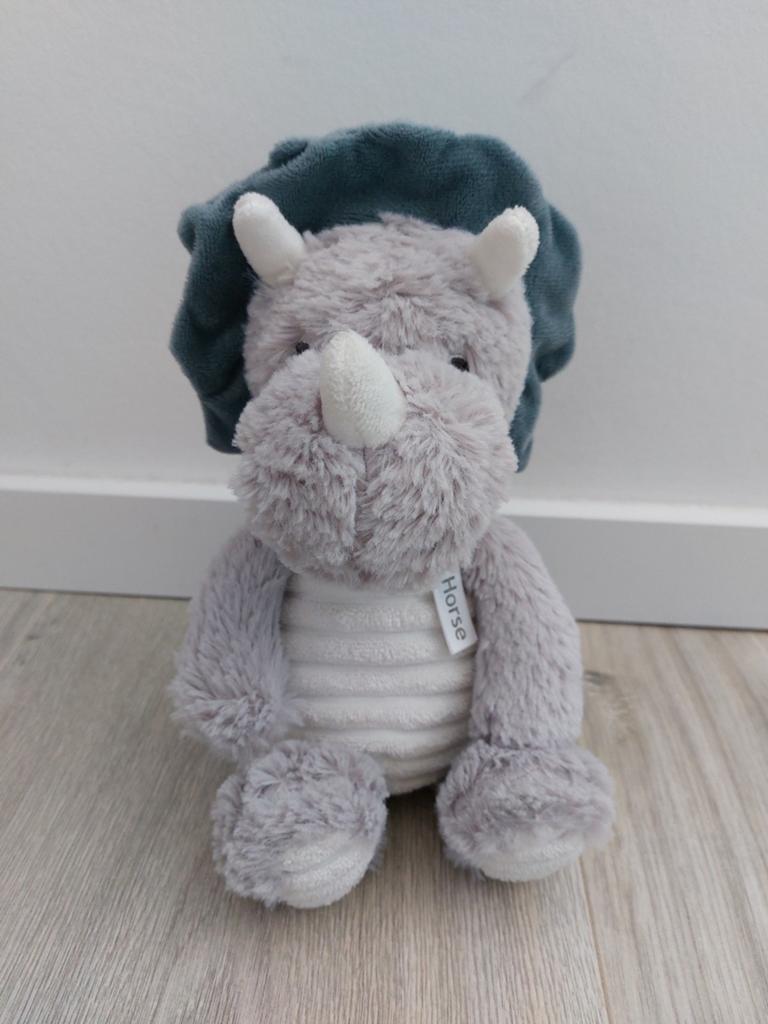 Knuffel happy horse Triceratops tris dino dinosaurus L1865, Ophalen of Verzenden, Zo goed als nieuw, Overige typen
