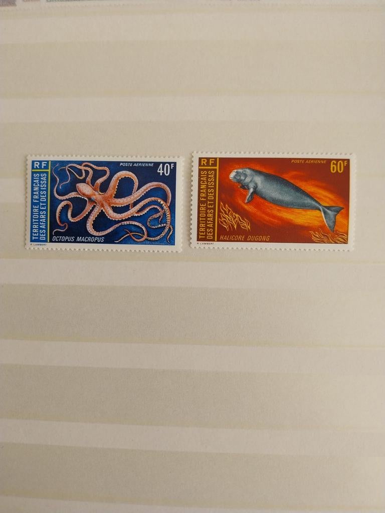Afar et des Issas 80/81 zeedieren 1973 postfris mi 15 eu, Ophalen of Verzenden, Dier of Natuur