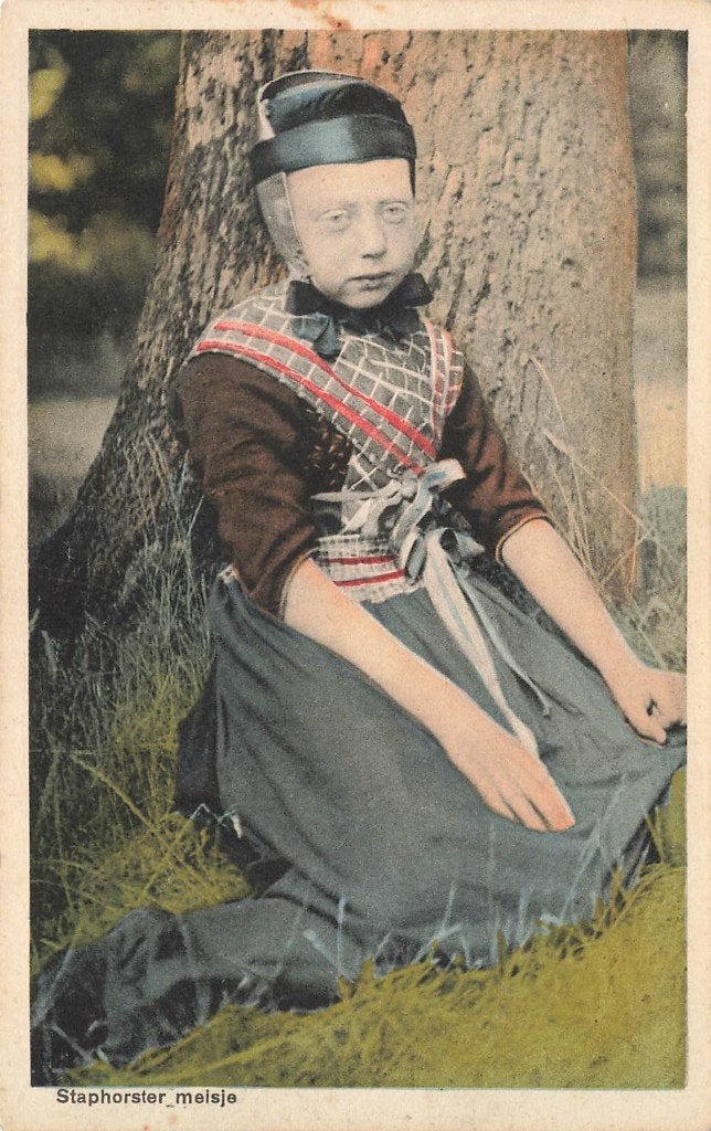 Staphorster meisje, Klederdracht, Ophalen of Verzenden, 1940 tot 1960, Ongelopen, Overijssel