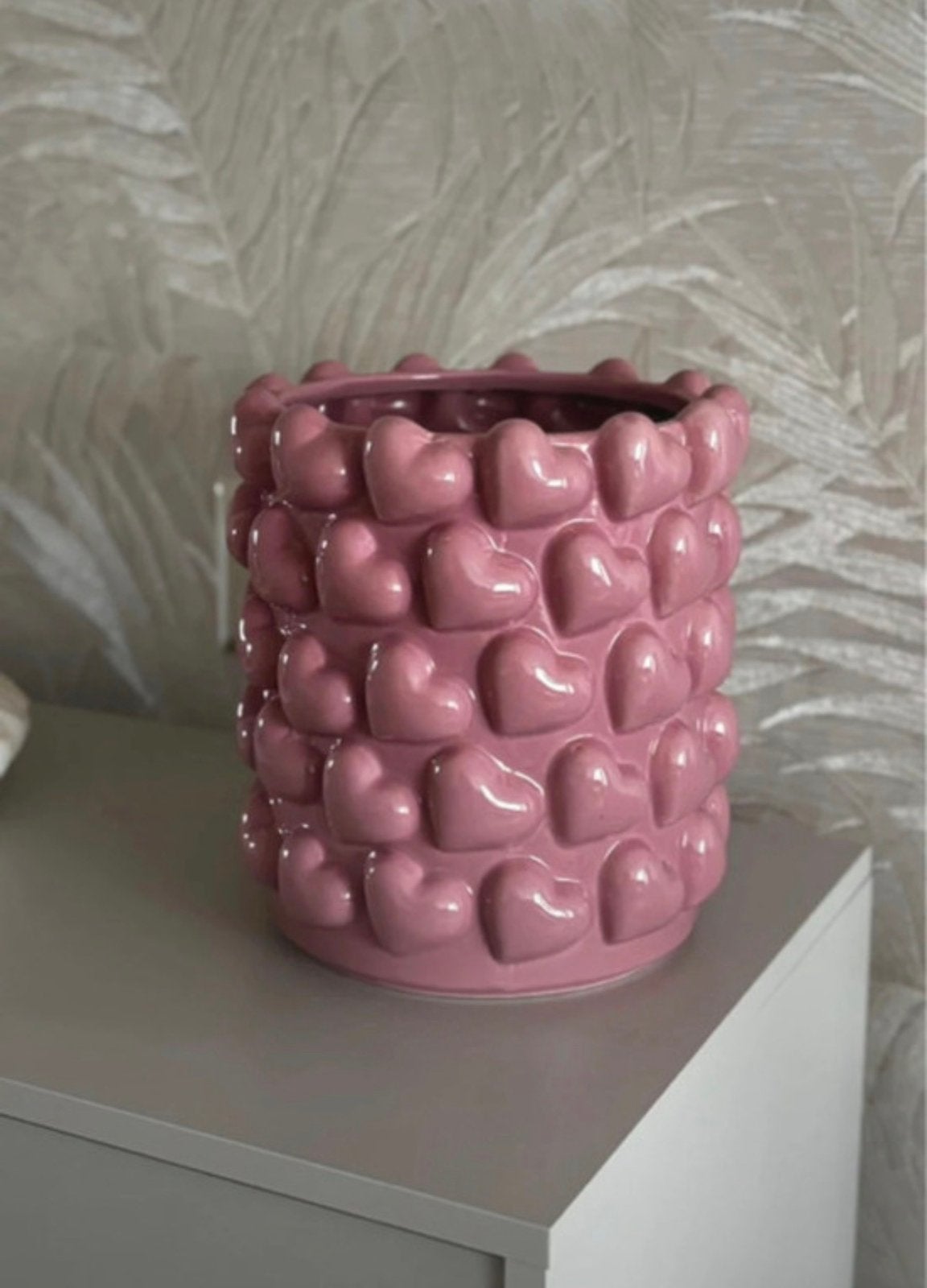 Hartjes vaas roze, Huis en Inrichting, Woonaccessoires | Vazen, Ophalen of Verzenden, Zo goed als nieuw, Roze