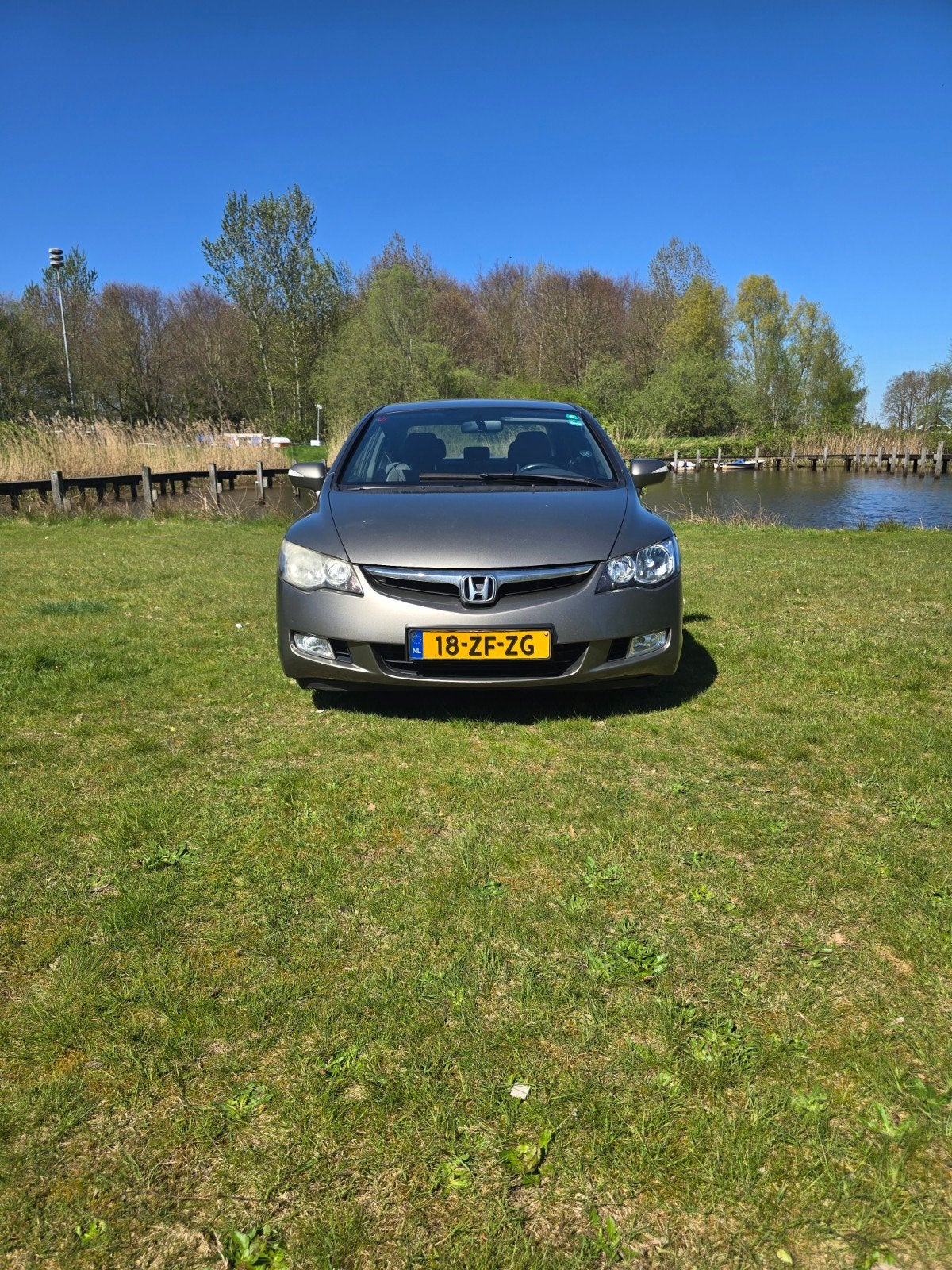 Honda Civic 1.3 Vtec Hybrid 4DR C-tr. 2008 Grijs, Auto's, Origineel Nederlands, Bedrijf, Hybride Elektrisch/Benzine, 22 km/l
