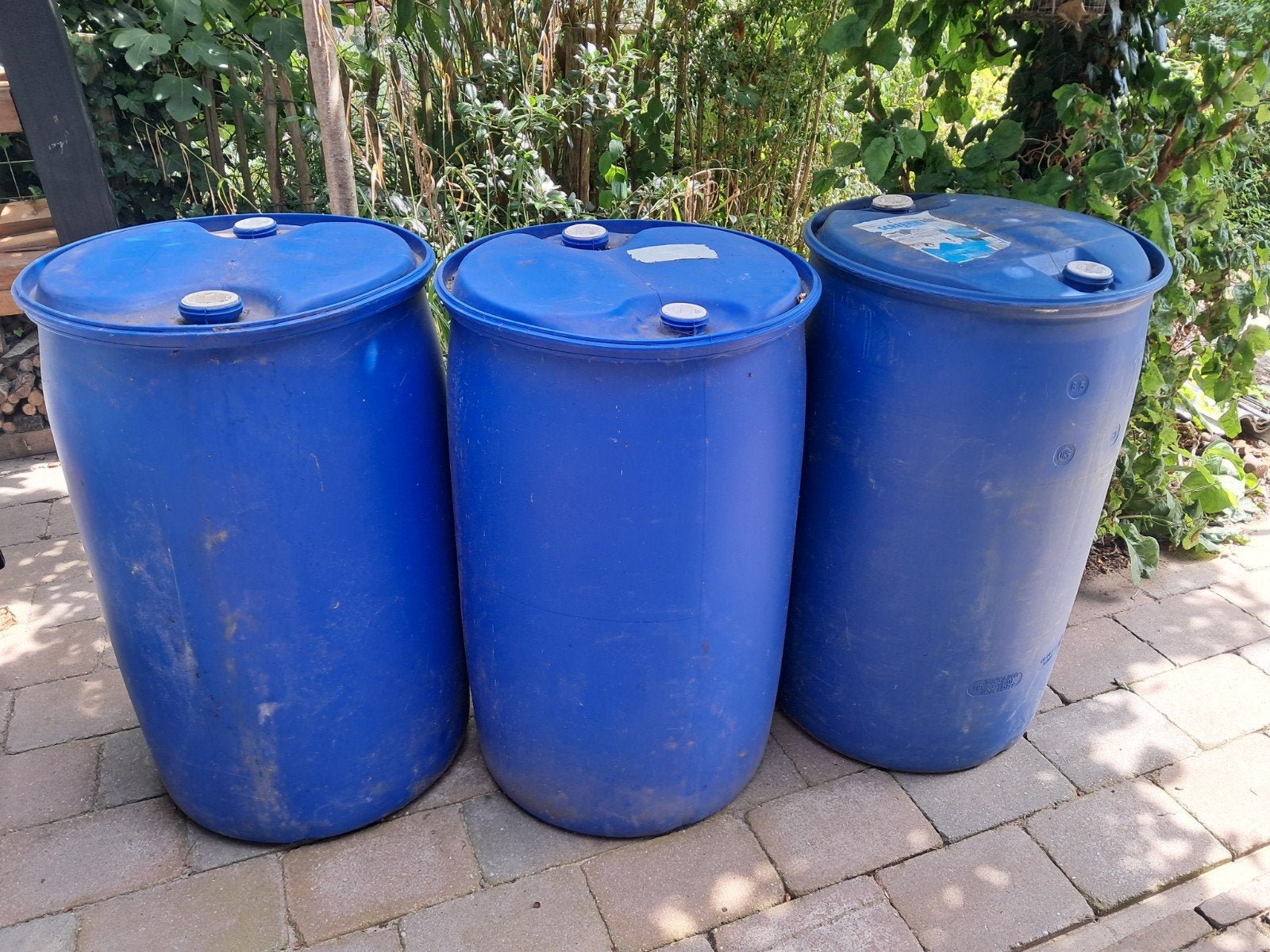 200 liter vaten 3 stuks, regenton, 150 liter of meer, Ophalen, Gebruikt, Kunststof