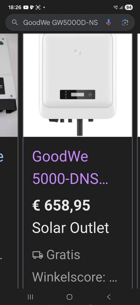 Omvormer GoodWe GW5000D-NS, Doe-het-zelf en Verbouw, Zonnepanelen en Toebehoren, Ophalen
