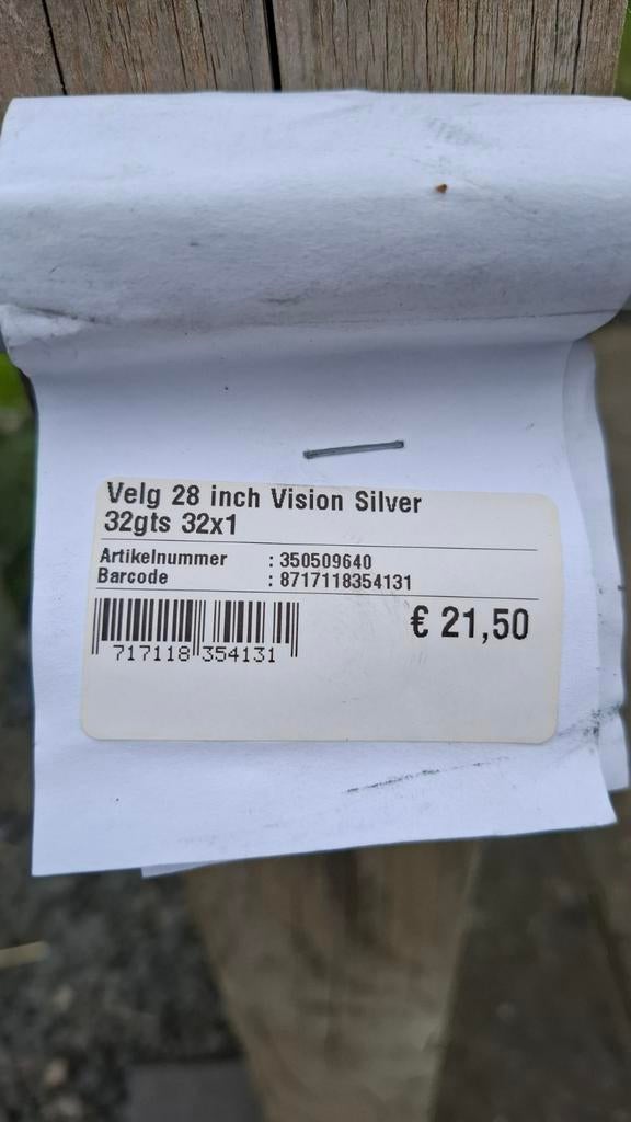 Velg 28 inch Vision Silver 32gts 32x1, Fietsen en Brommers, Ophalen, Aluminium