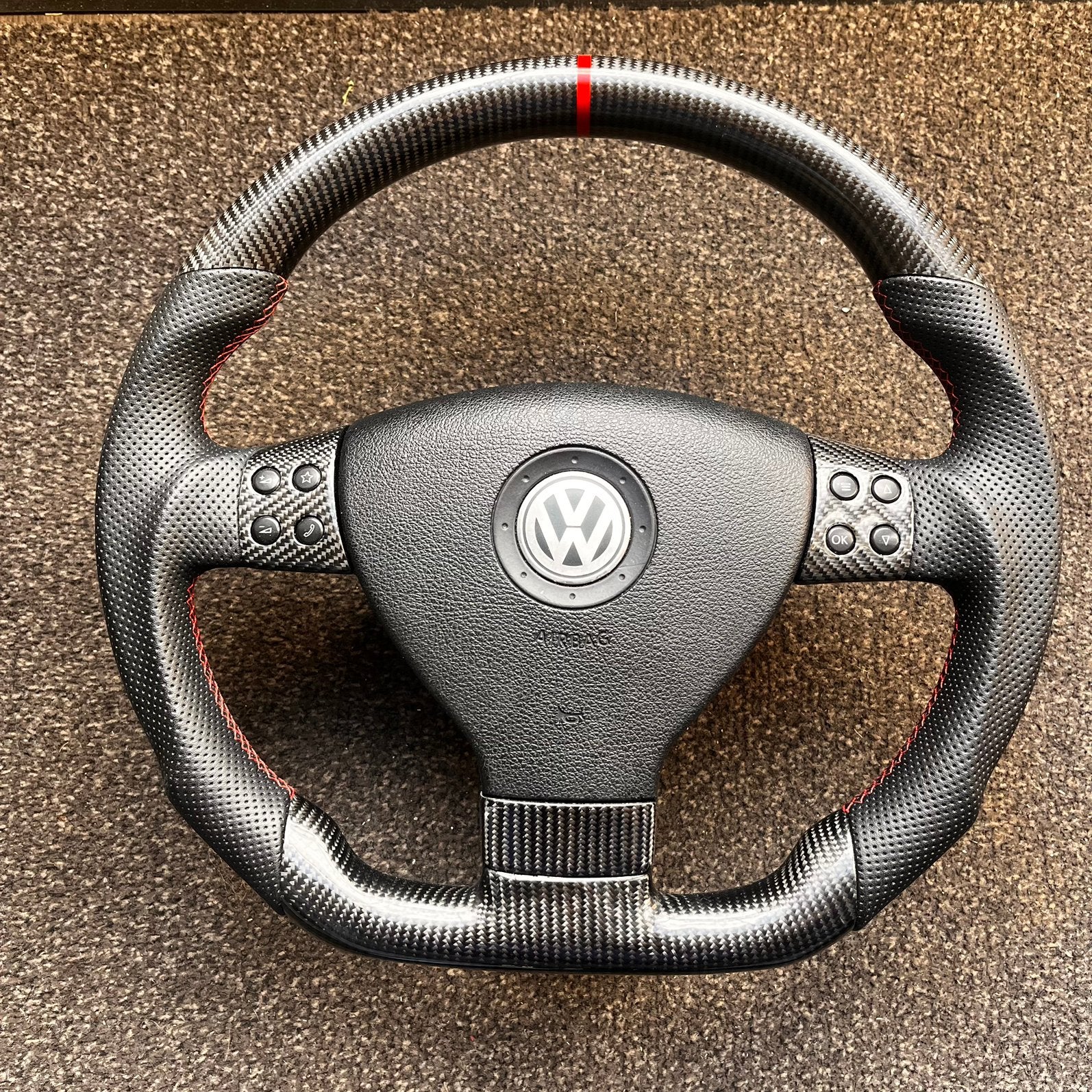 Full carbón stuurwiel Gti Golf 5/6, Auto-onderdelen, Besturing, Ophalen of Verzenden, Nieuw, Volkswagen