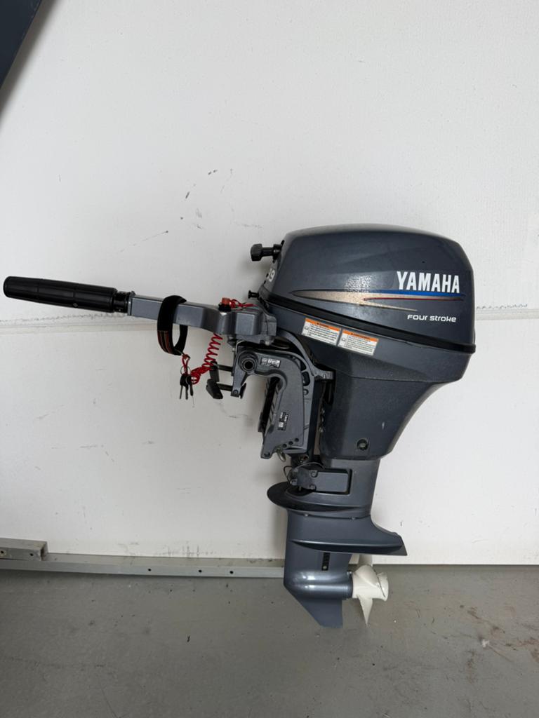 Buitenboordmotor Yamaha 9,9pk incl. YAM360S rubberboot, Watersport en Boten, Rubberboten, Ophalen, Aluminium, Peddels, Gebruikt