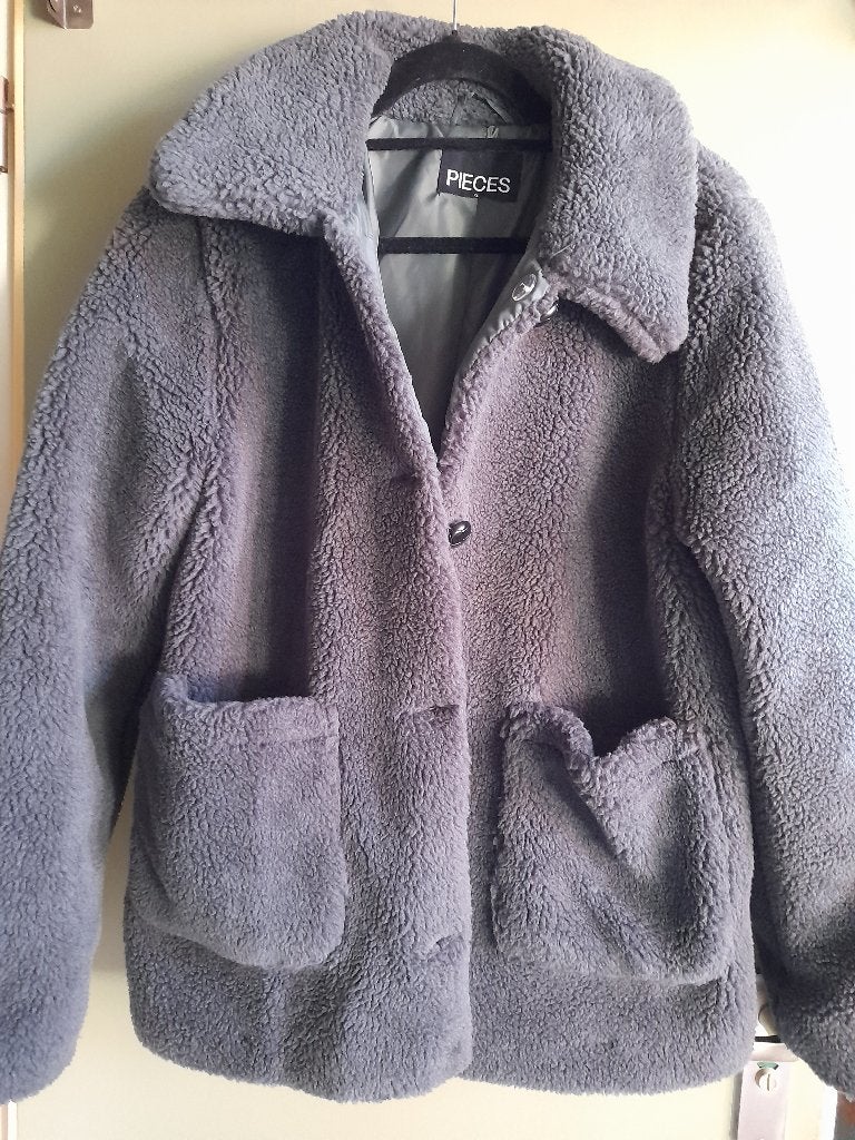 Jas teddy sage groen Pieces mt XL is mt 42/44, Maat 42/44 (L), Ophalen of Verzenden, Gedragen, Pieces