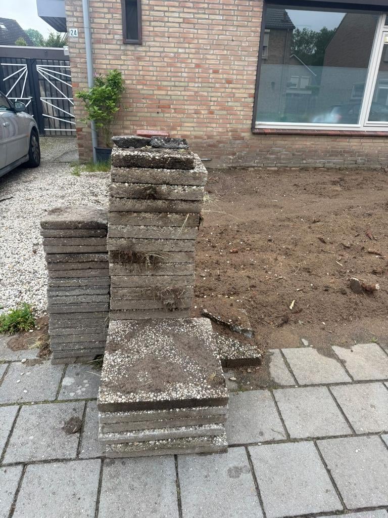 Terrastegels 30x30 en 40x40, Ophalen, Gebruikt, 10 m² of meer, Beton