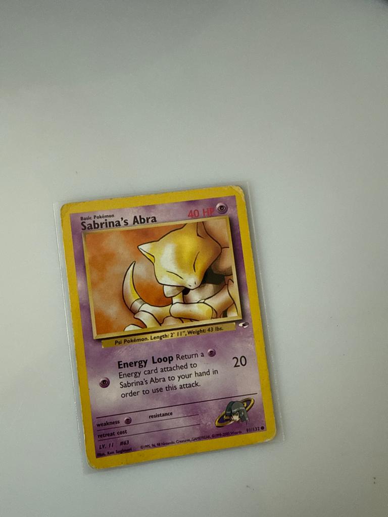 Sabrina's Abra Pokémon Kaart (Gym Heroes) - Vintage, Ophalen of Verzenden, Zo goed als nieuw, Losse kaart