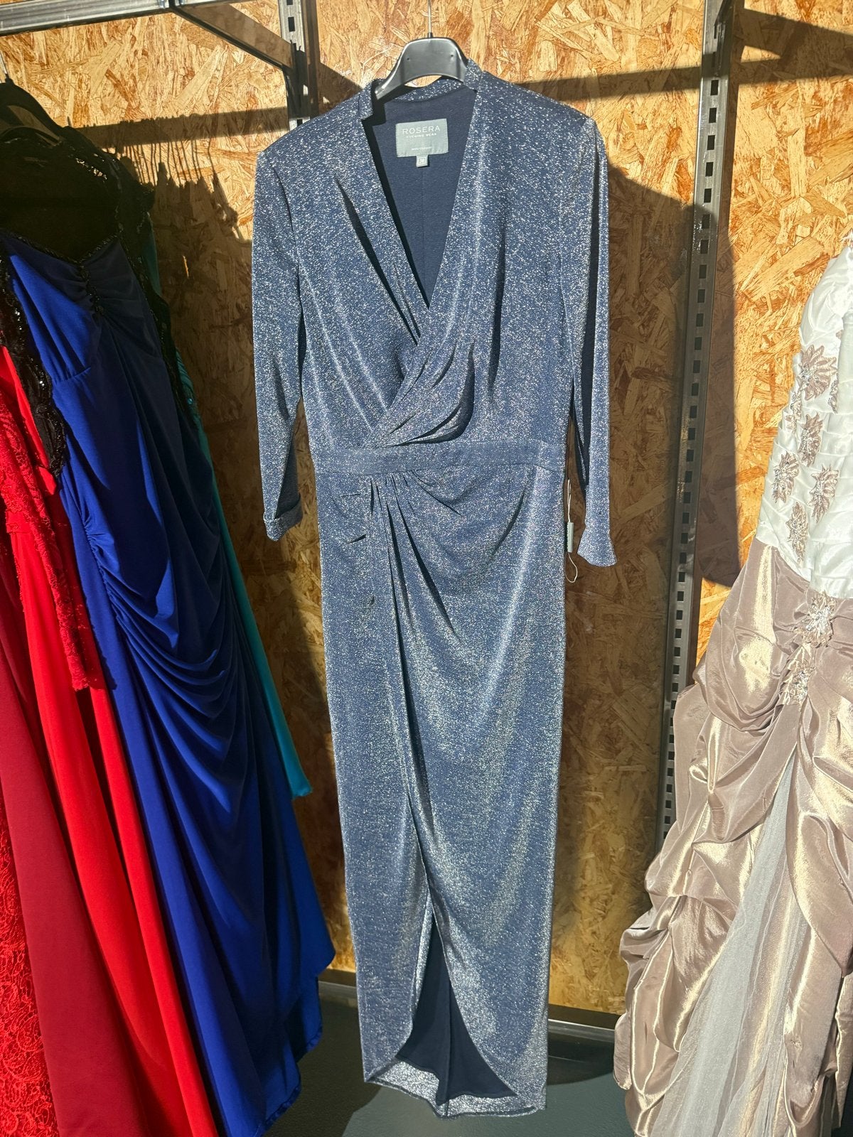 Elegante avondjurken, Ophalen of Verzenden, Nieuw, Blauw, Onder de knie