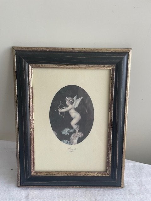 3 Vintage Prenten Cherubijn / engel, Ophalen of Verzenden, Gebruikt, Minder dan 50 cm, Schilderij