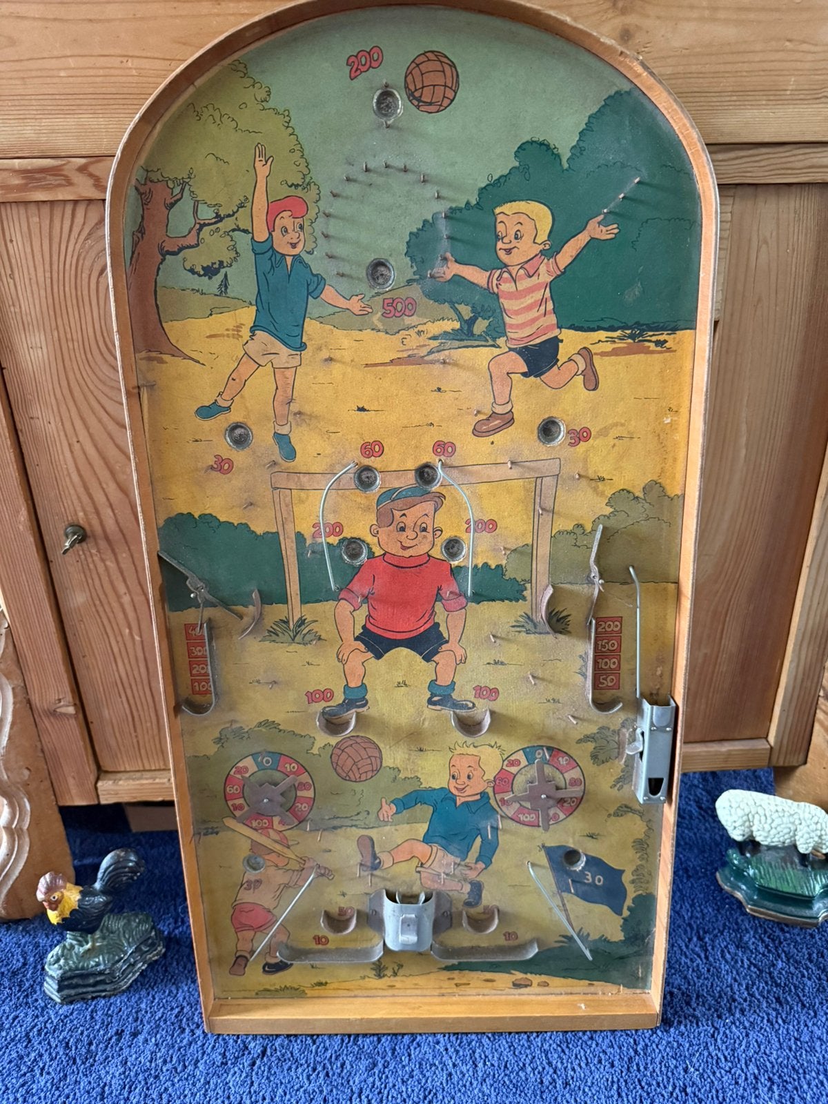 Vintage bagetele houten flipperkast, Ophalen of Verzenden