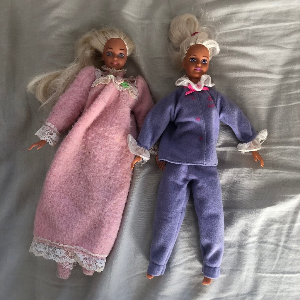 Vintage slaap Barbies jaren 90, Verzamelen, Ophalen of Verzenden, Gebruikt, Pop