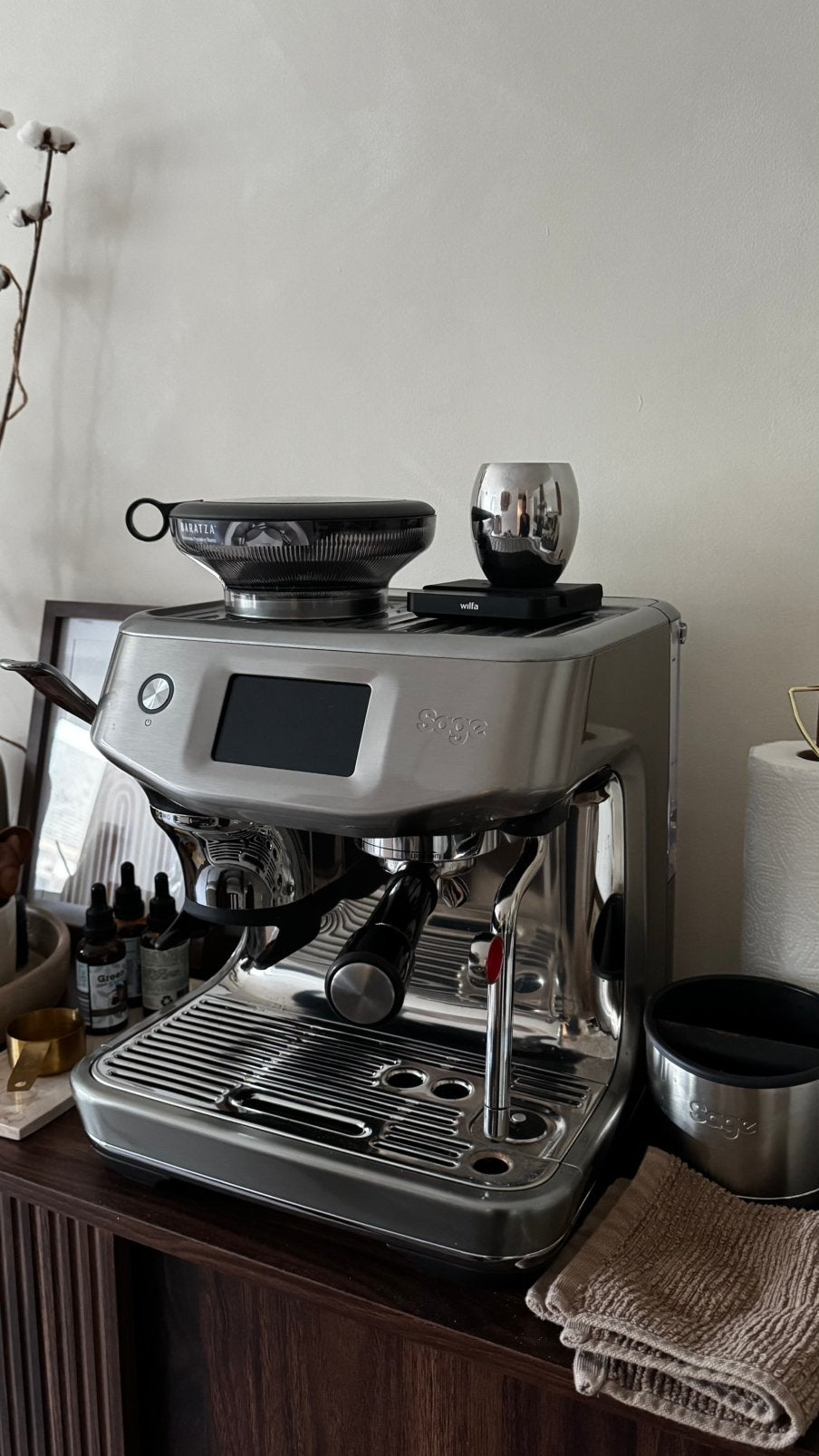 Sage barista touch impress cold RVS, Ophalen of Verzenden, Zo goed als nieuw, Espresso apparaat