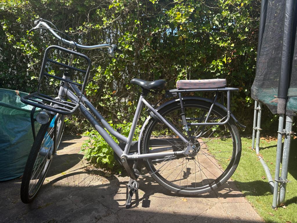Gazelle Heavy Duty transportfiets, 49cm, grijs, nieuwe bande, Fietsen en Brommers, Fietsen | Dames | Damesfietsen, Ophalen, Gebruikt
