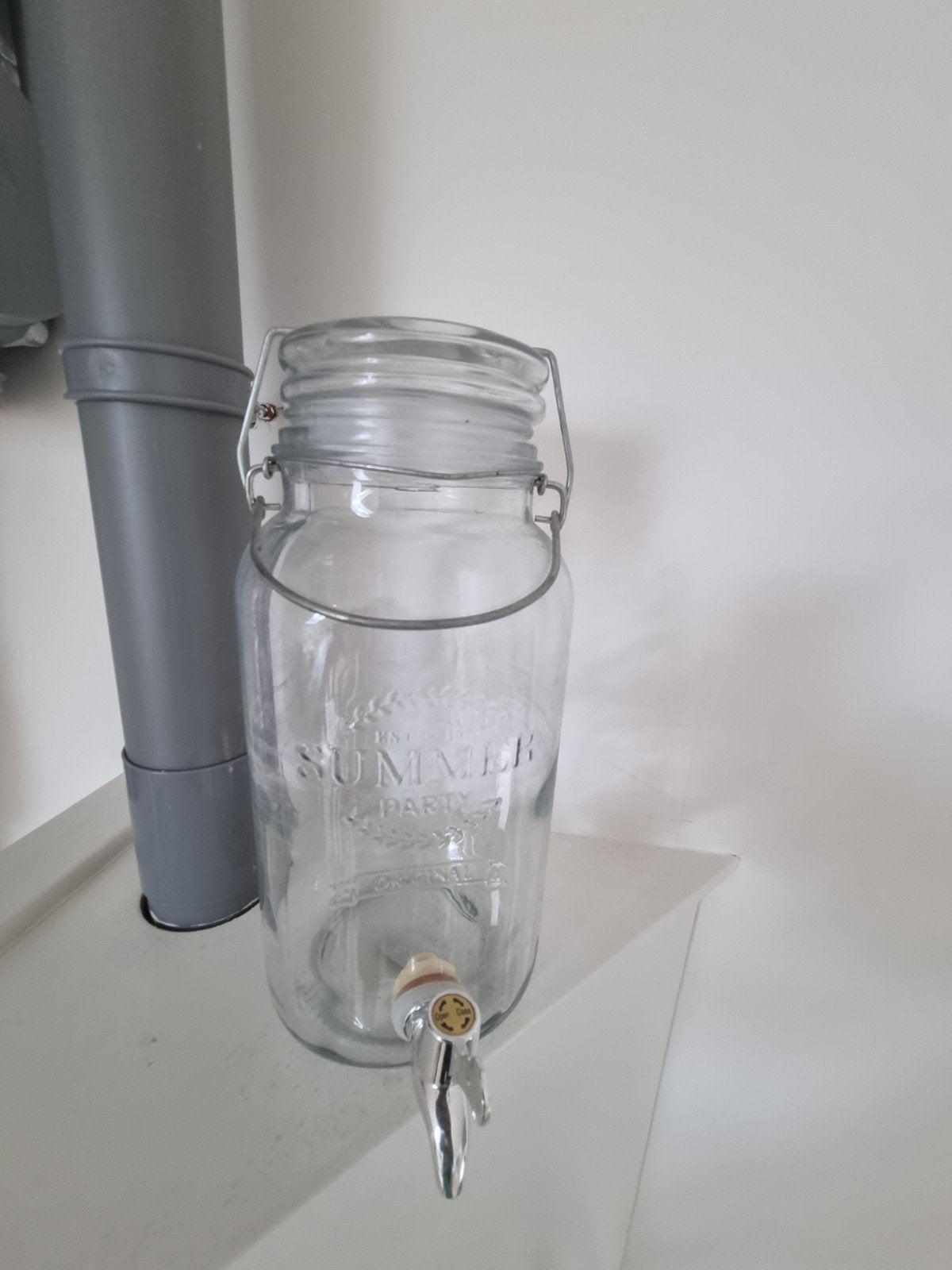 Glazen drankdispenser met tapkraan - Summer Party, Ophalen, Overige merken, Glas, Overige typen