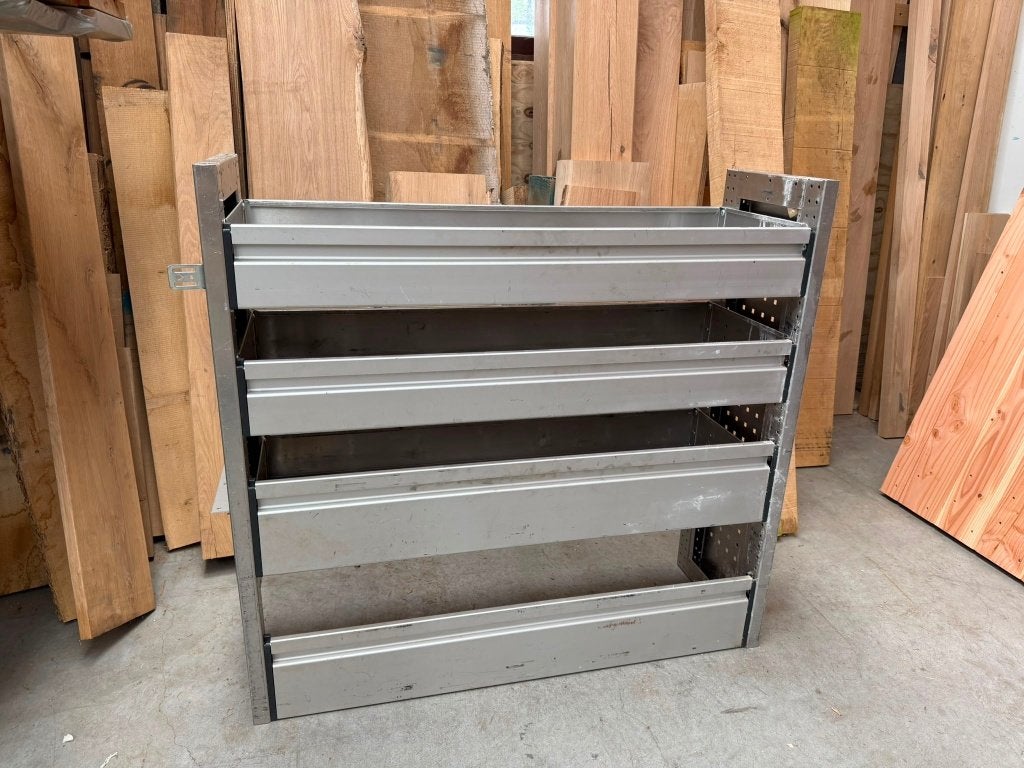 Aluca aluminium opbergkast / ladesysteem voor bedrijfswagen, Auto diversen, Ophalen, Gebruikt
