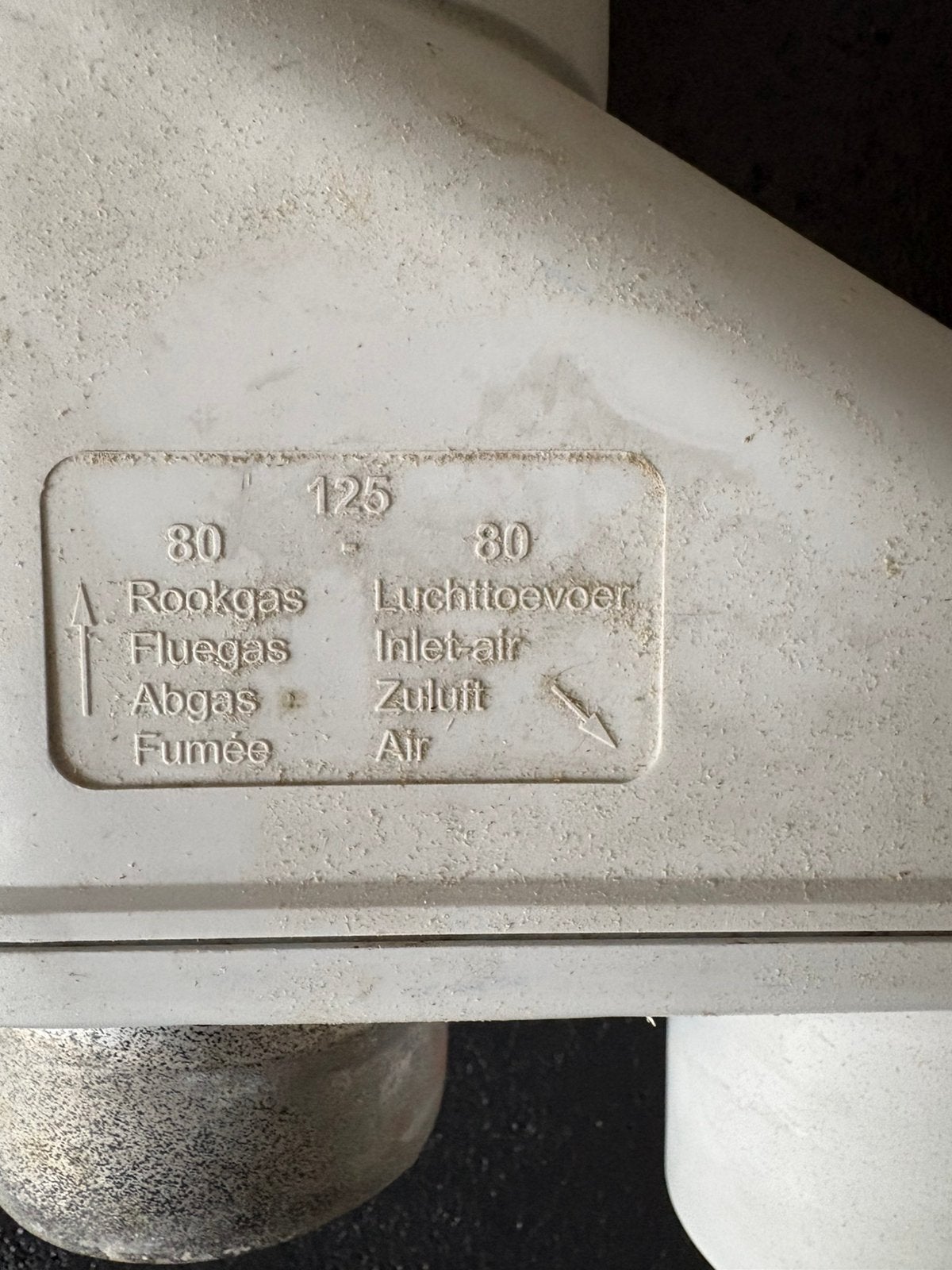 CV doorvoer voor in de muur ., Afvoer, Pvc, Ophalen of Verzenden, Zo goed als nieuw