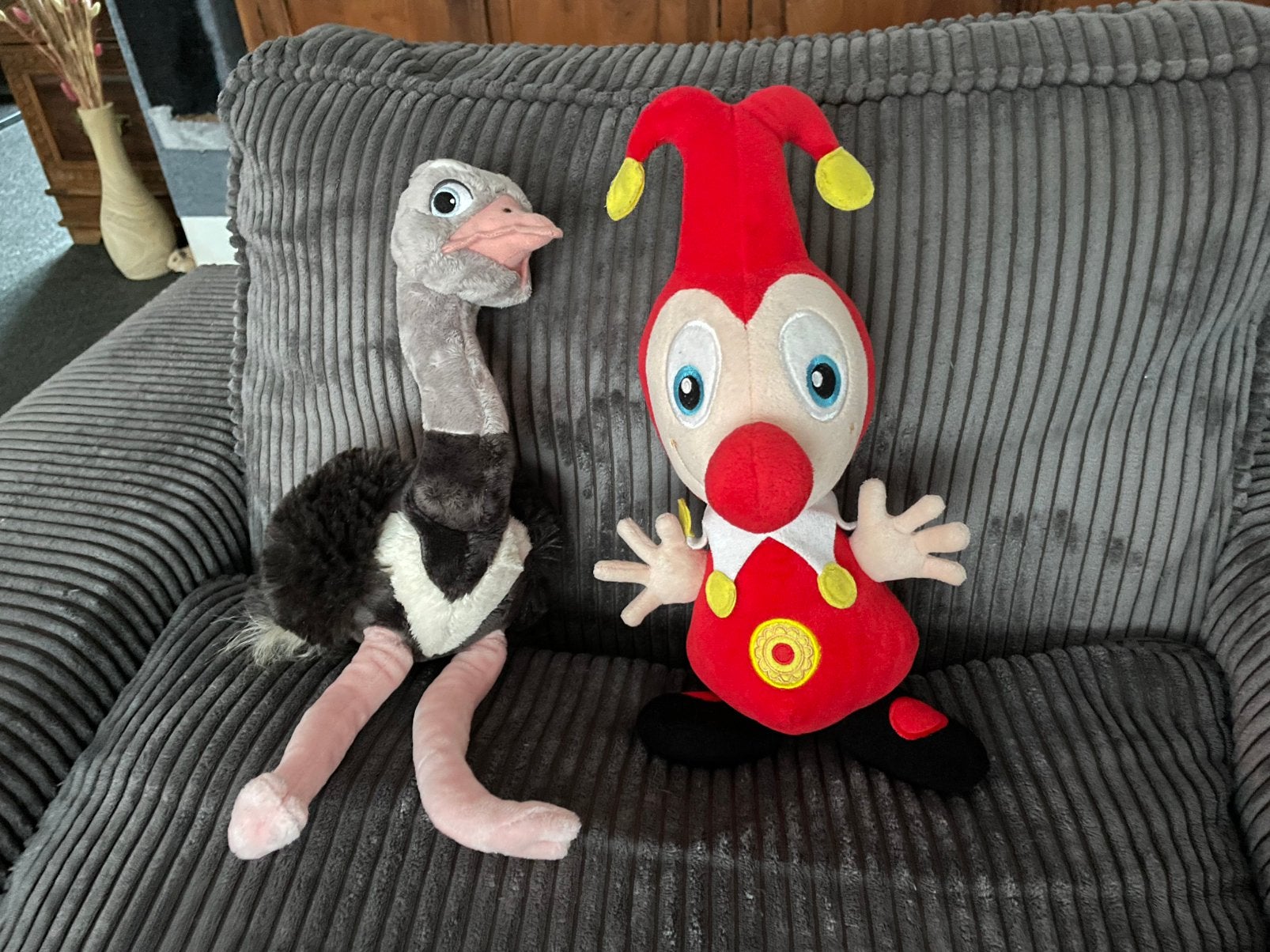 Efteling knuffels Jokie en struisvogel Fabula, Ophalen of Verzenden, Zo goed als nieuw, Beeldje of Poppetje